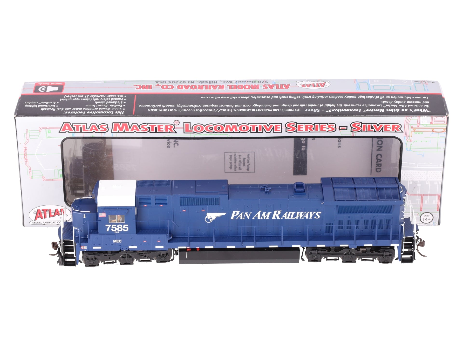 Atlas 10004186 HO Scale Pan Am Railways Dash 8-40C Diesel Locomotive #7585 EX/Box