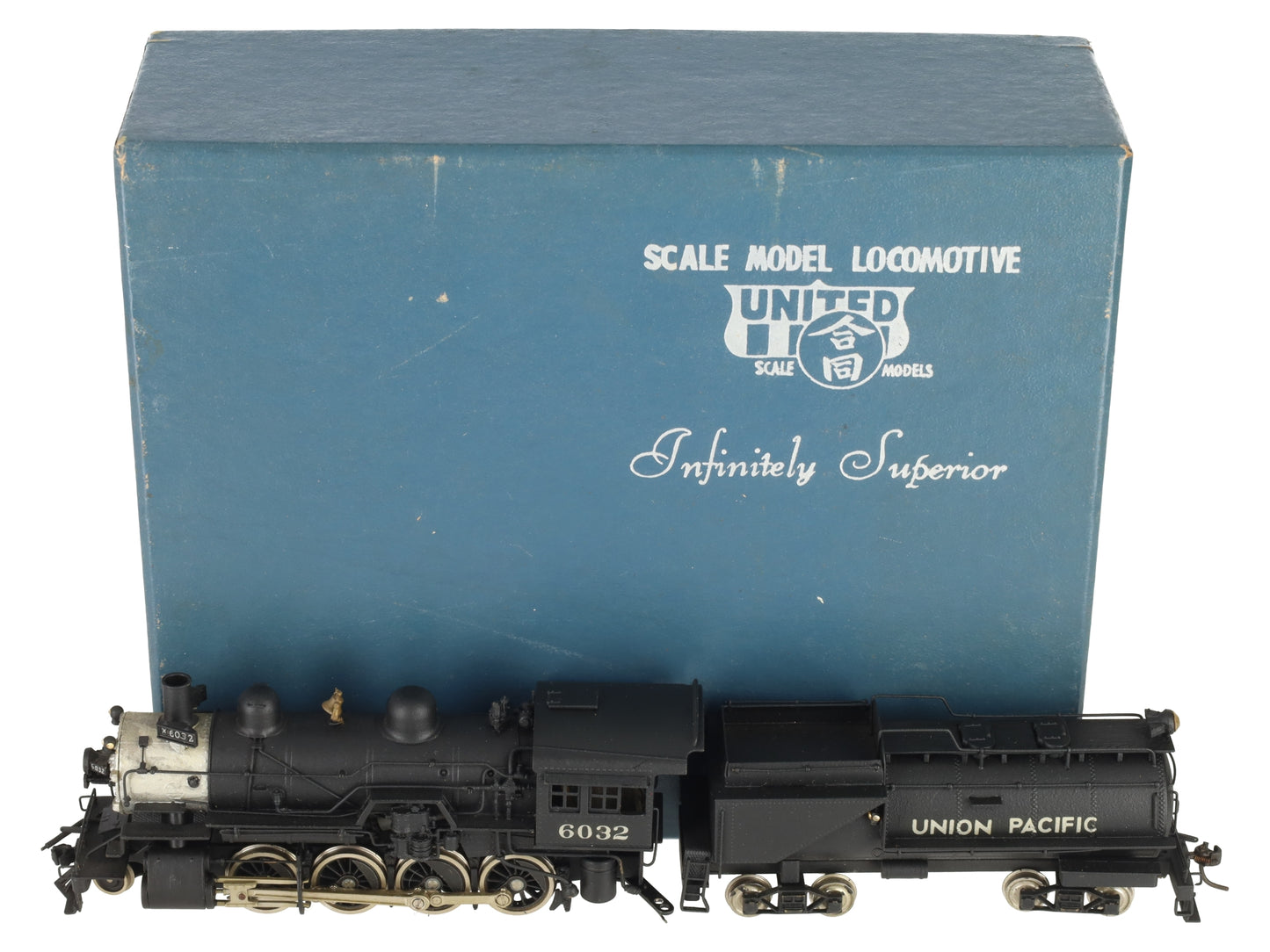 United Models HO Scale BRASS UP 2-8-0 Locomotive & Tender #6032 - Painted/Box