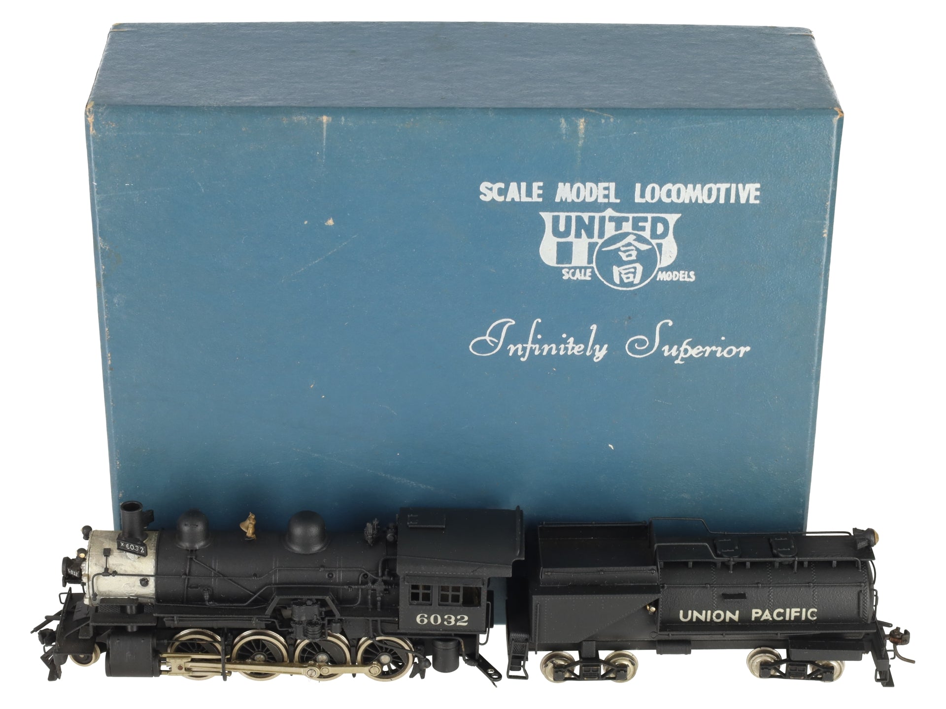 United Models HO Scale BRASS UP 2-8-0 Locomotive & Tender #6032 - Painted/Box