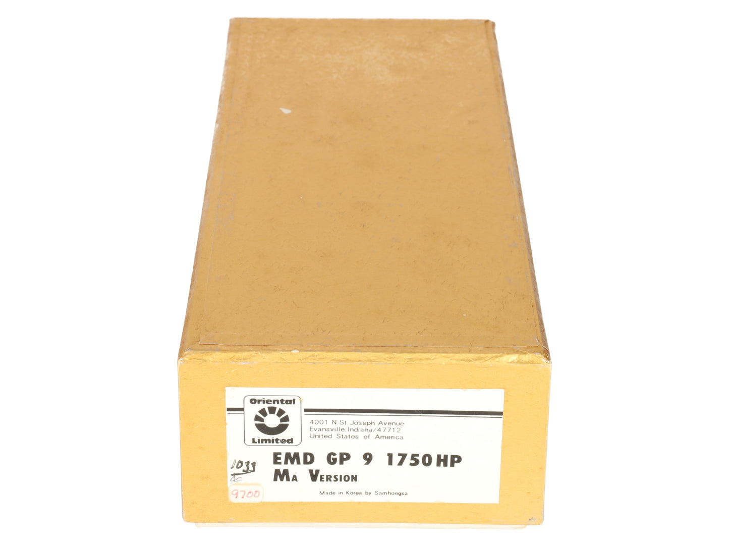 Oriental Limited HO BRASS EMD GP9 Diesel Locomotive (MA Version) - Unpainted EX/Box