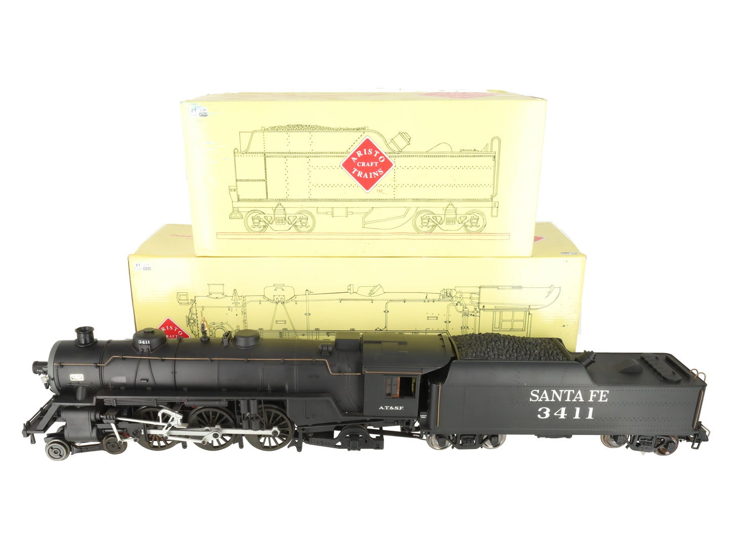 Aristo-Craft 21411 Atchison, Topeka and Santa Fe 4-6-2 Steam Locomotive &Tender VG/Box