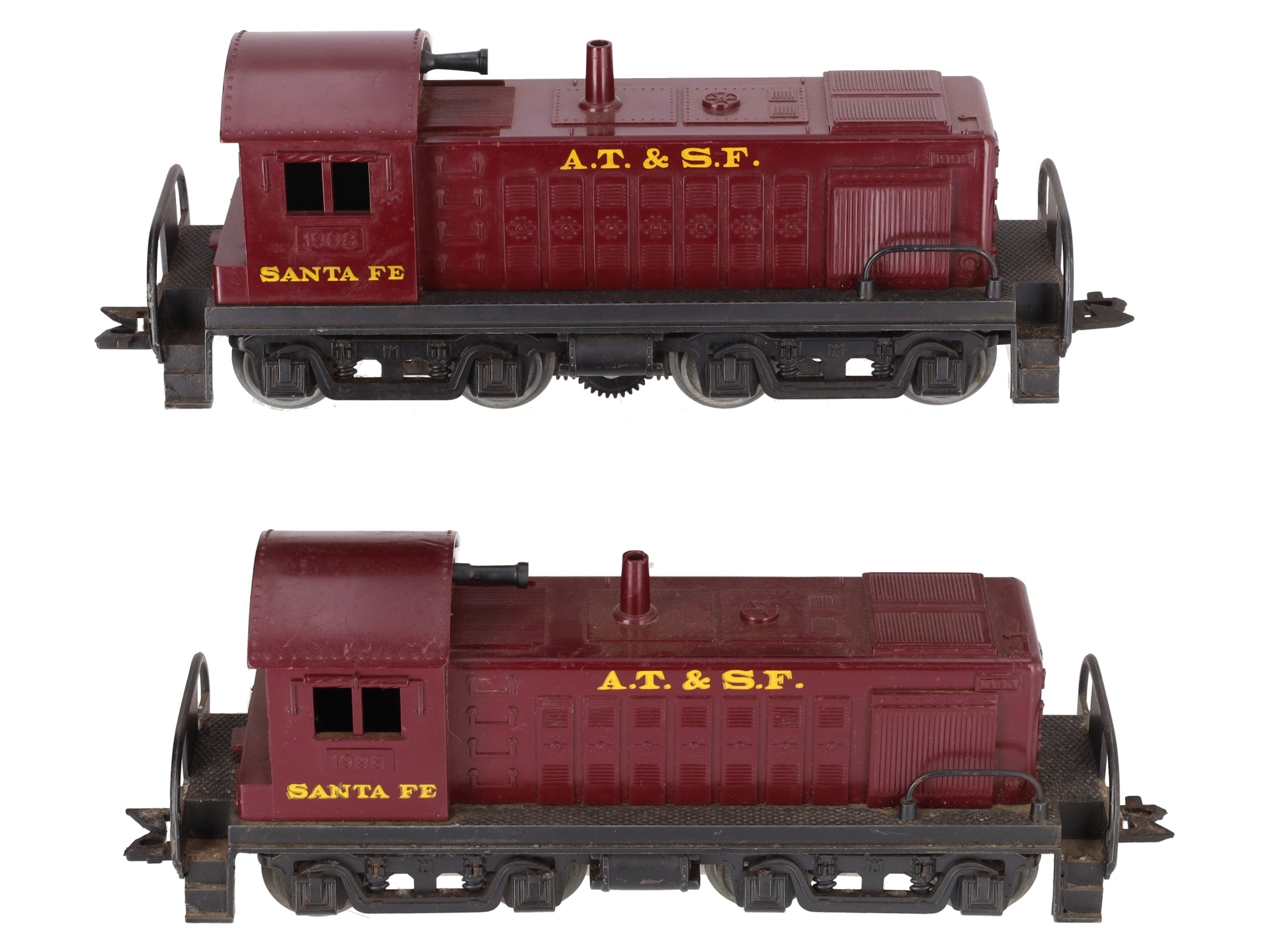 Marx 1998 Vintage O Gauge AT&SF Alco S-3 Diesel Switcher & Dummy Unit (Set of 2) VG