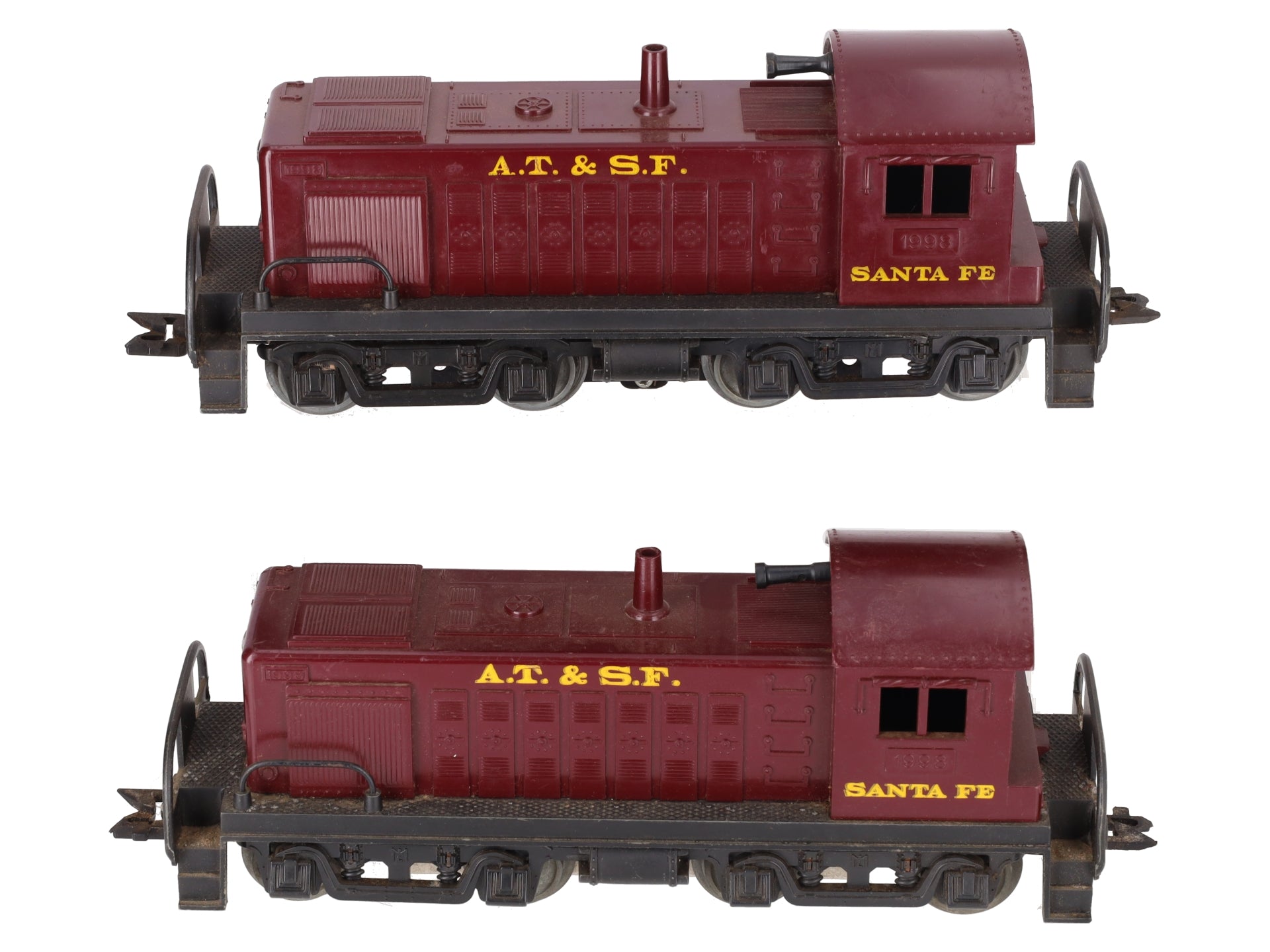 Marx 1998 Vintage O Gauge AT&SF Alco S-3 Diesel Switcher & Dummy Unit (Set of 2) VG