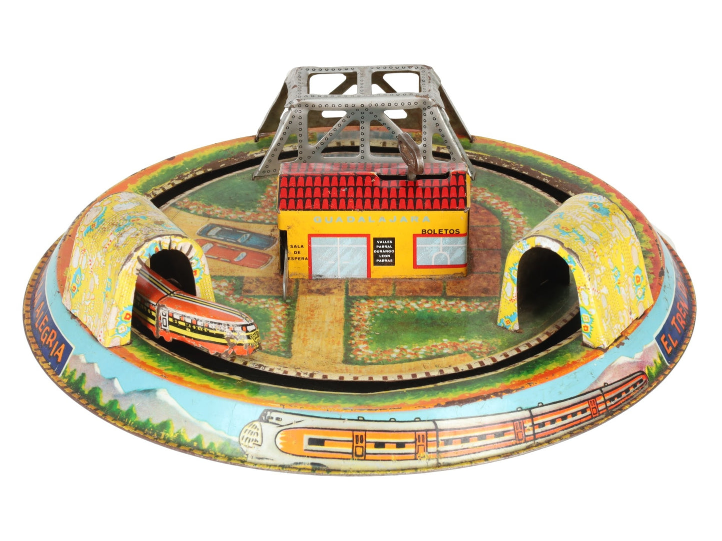 Marx Vintage Tin Litho "El Tren de la Alegria" Wind-up Toy VG