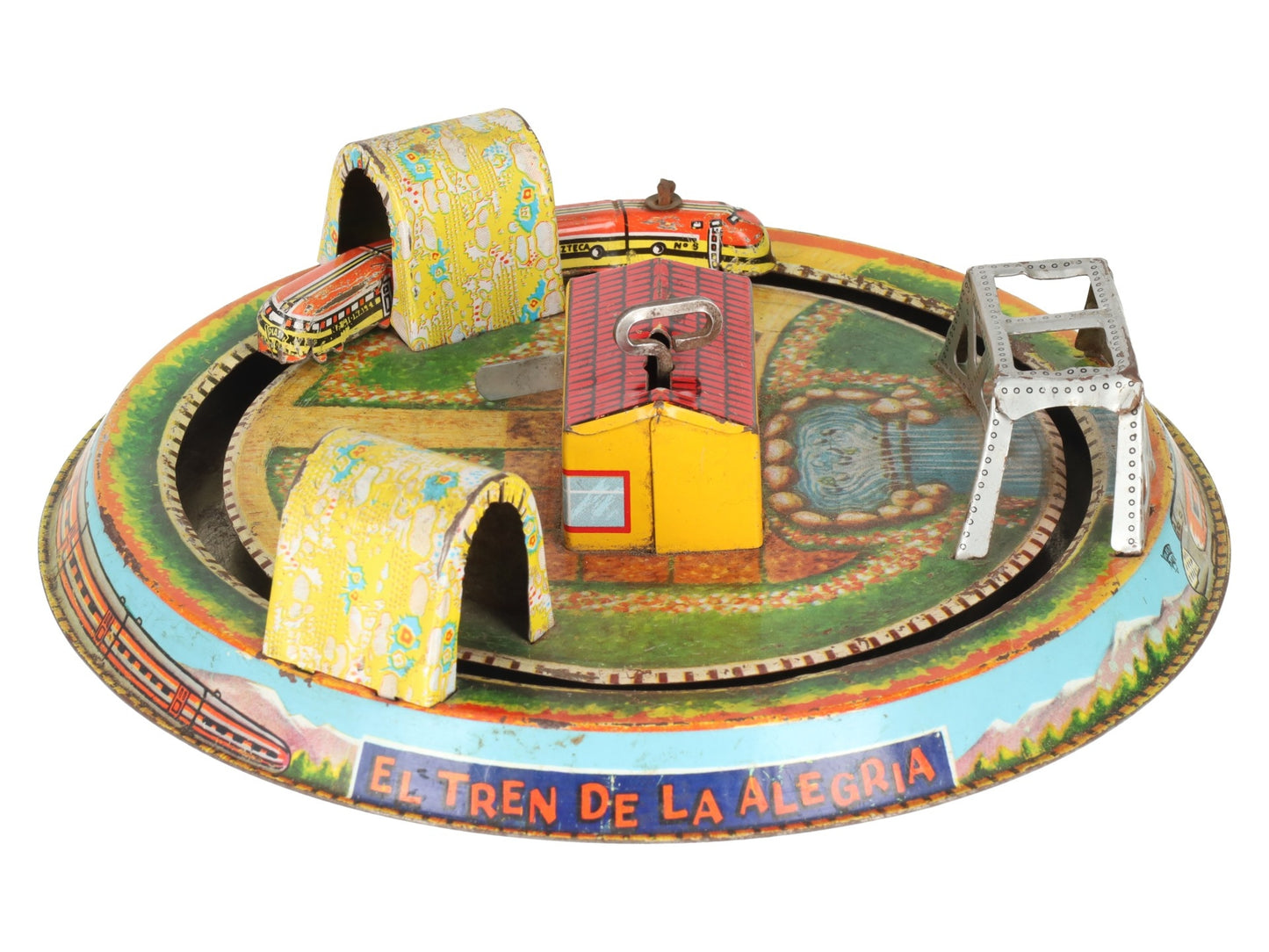 Marx Vintage Tin Litho "El Tren de la Alegria" Wind-up Toy VG