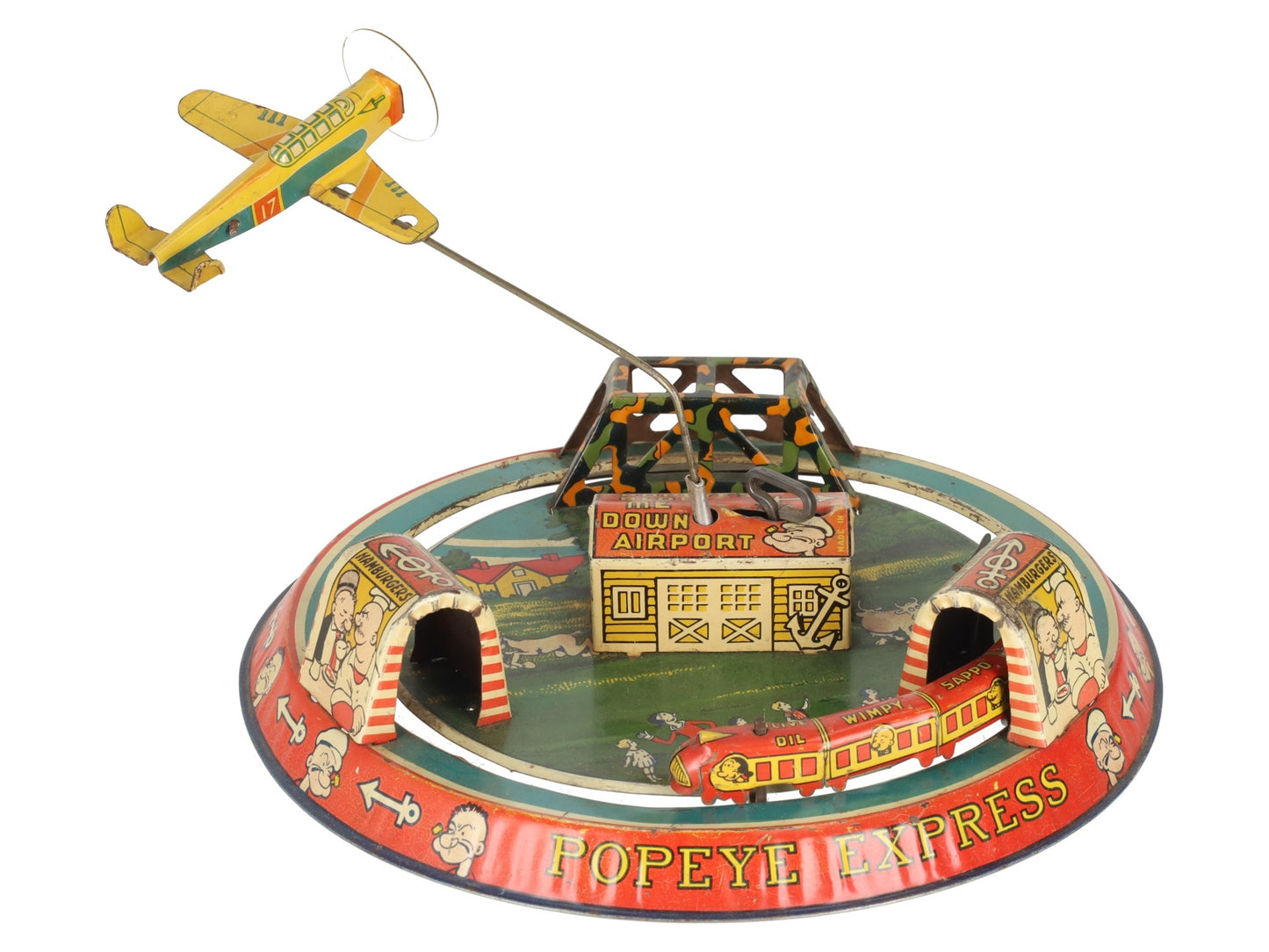 Marx Vintage Tin Litho Popeye Express Wind-up Toy VG/Box