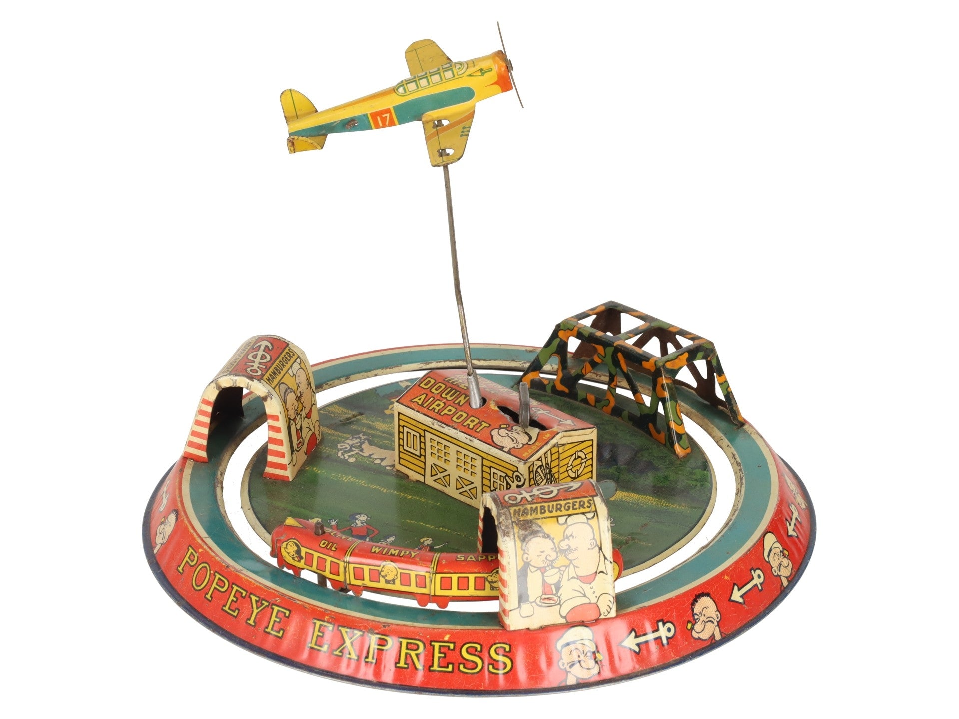 Marx Vintage Tin Litho Popeye Express Wind-up Toy VG/Box