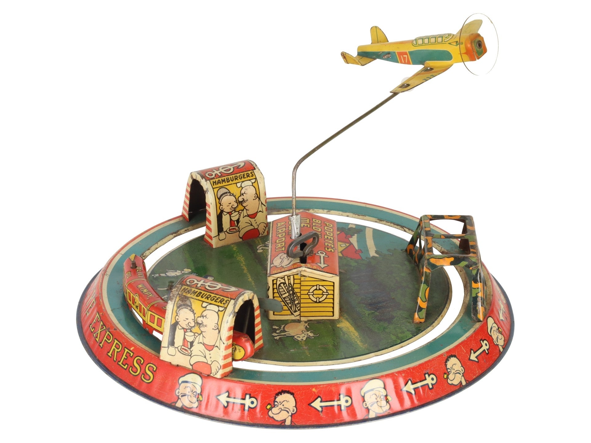 Marx Vintage Tin Litho Popeye Express Wind-up Toy VG/Box