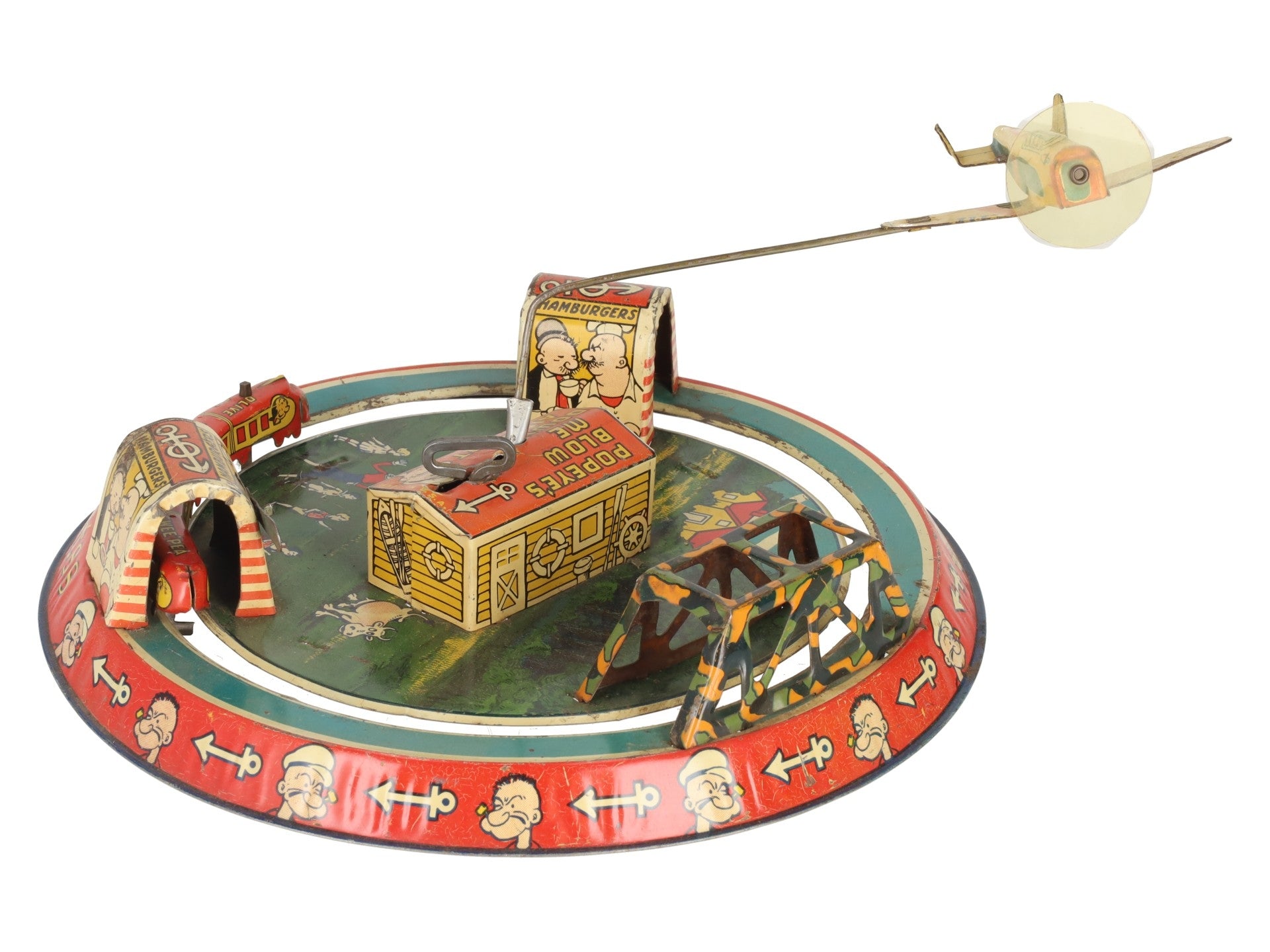 Marx Vintage Tin Litho Popeye Express Wind-up Toy VG/Box
