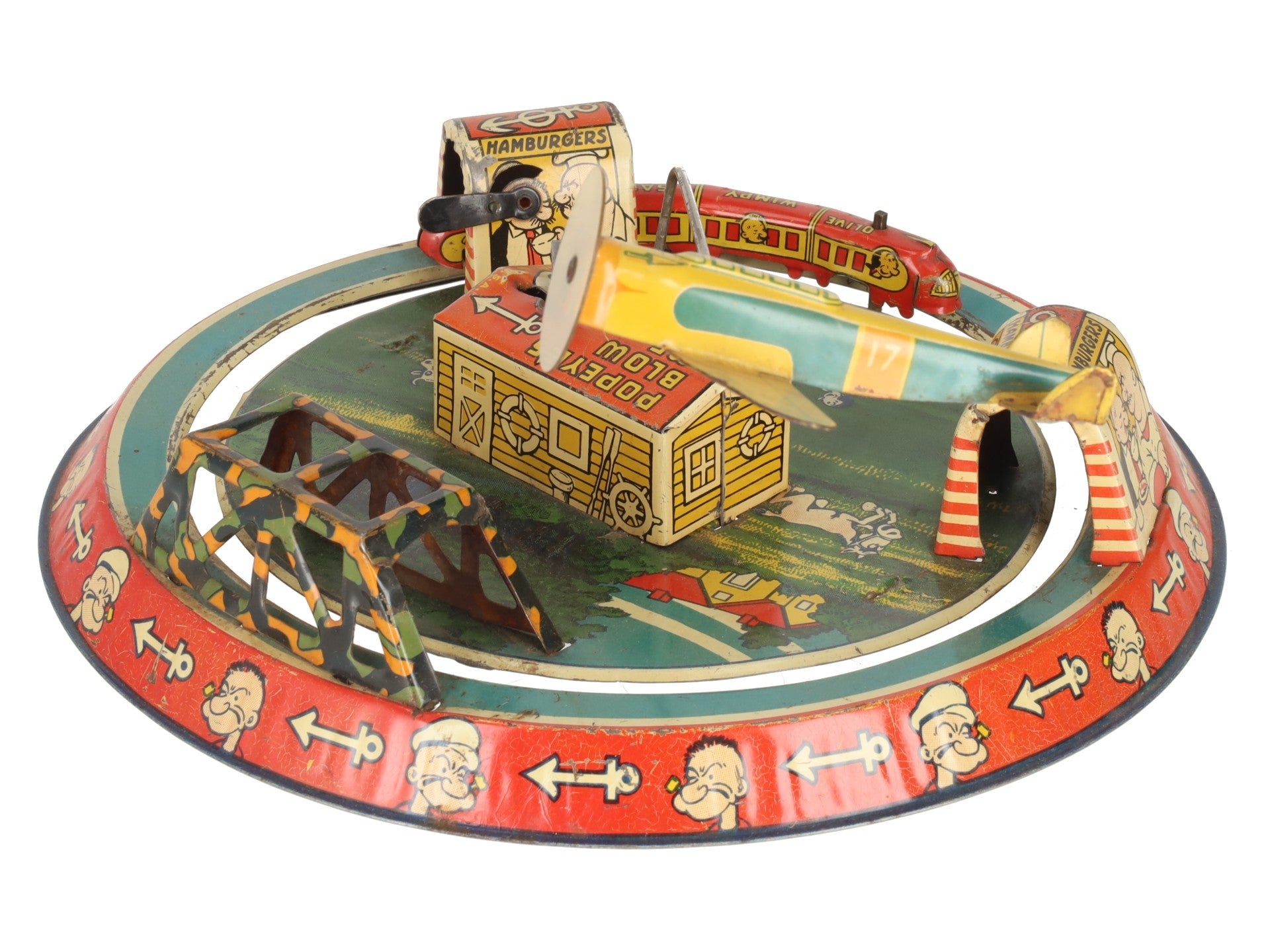 Marx Vintage Tin Litho Popeye Express Wind-up Toy VG/Box