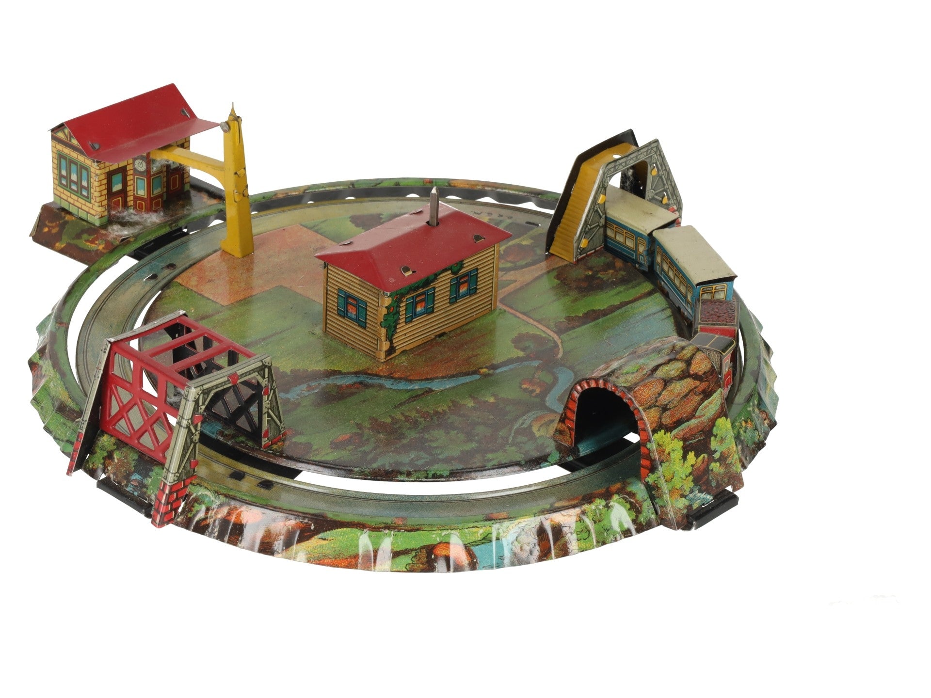 Johann Distler Miniature Scenic Railway Mechanical Wind-up Toy #536 VG