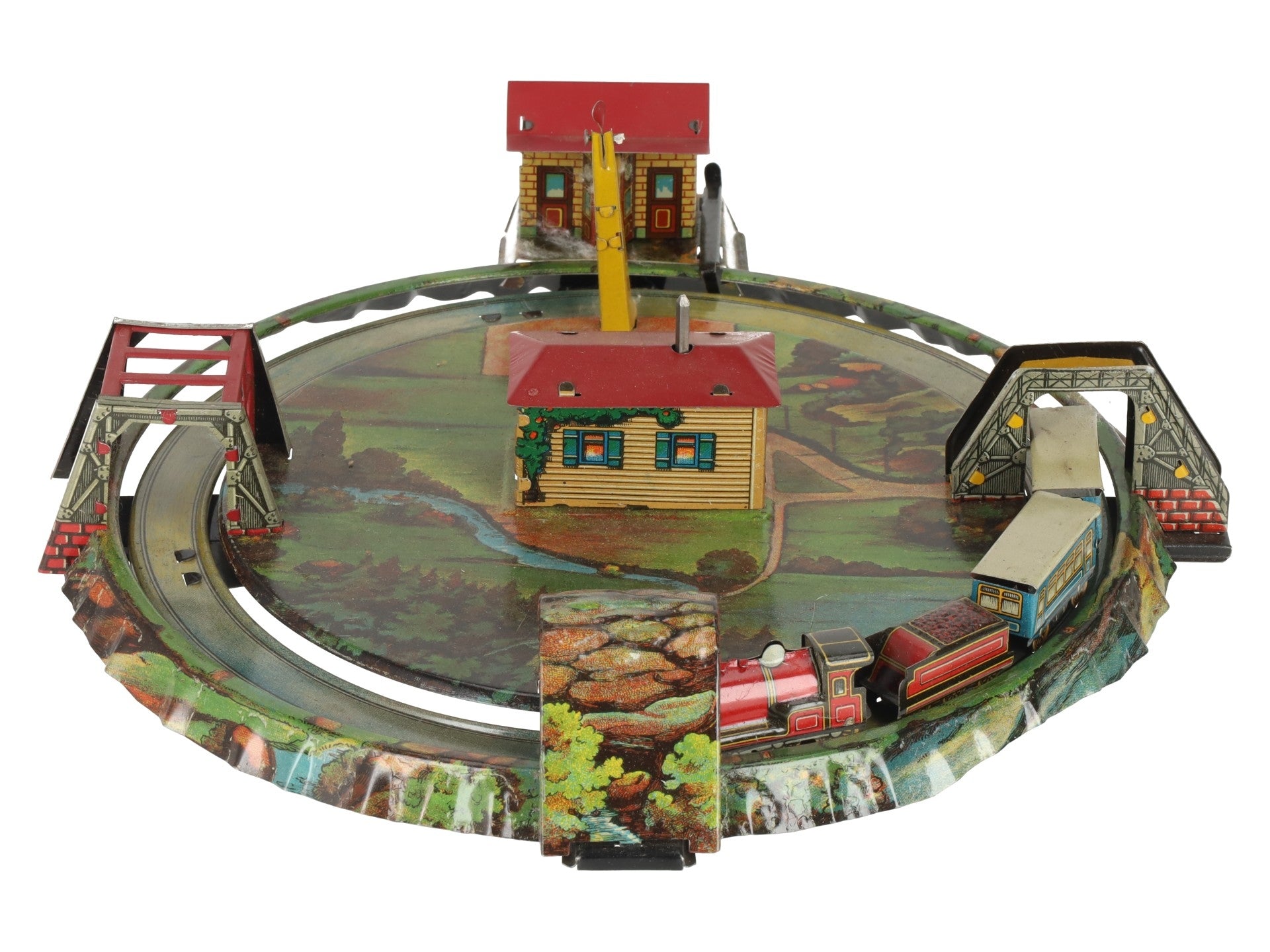 Johann Distler Miniature Scenic Railway Mechanical Wind-up Toy #536 VG