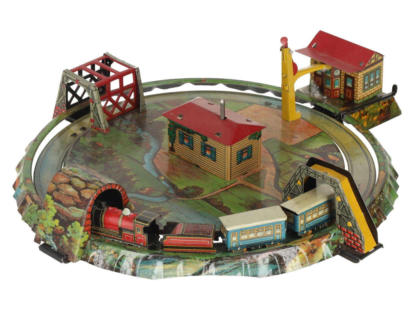 Johann Distler Miniature Scenic Railway Mechanical Wind-up Toy #536 VG