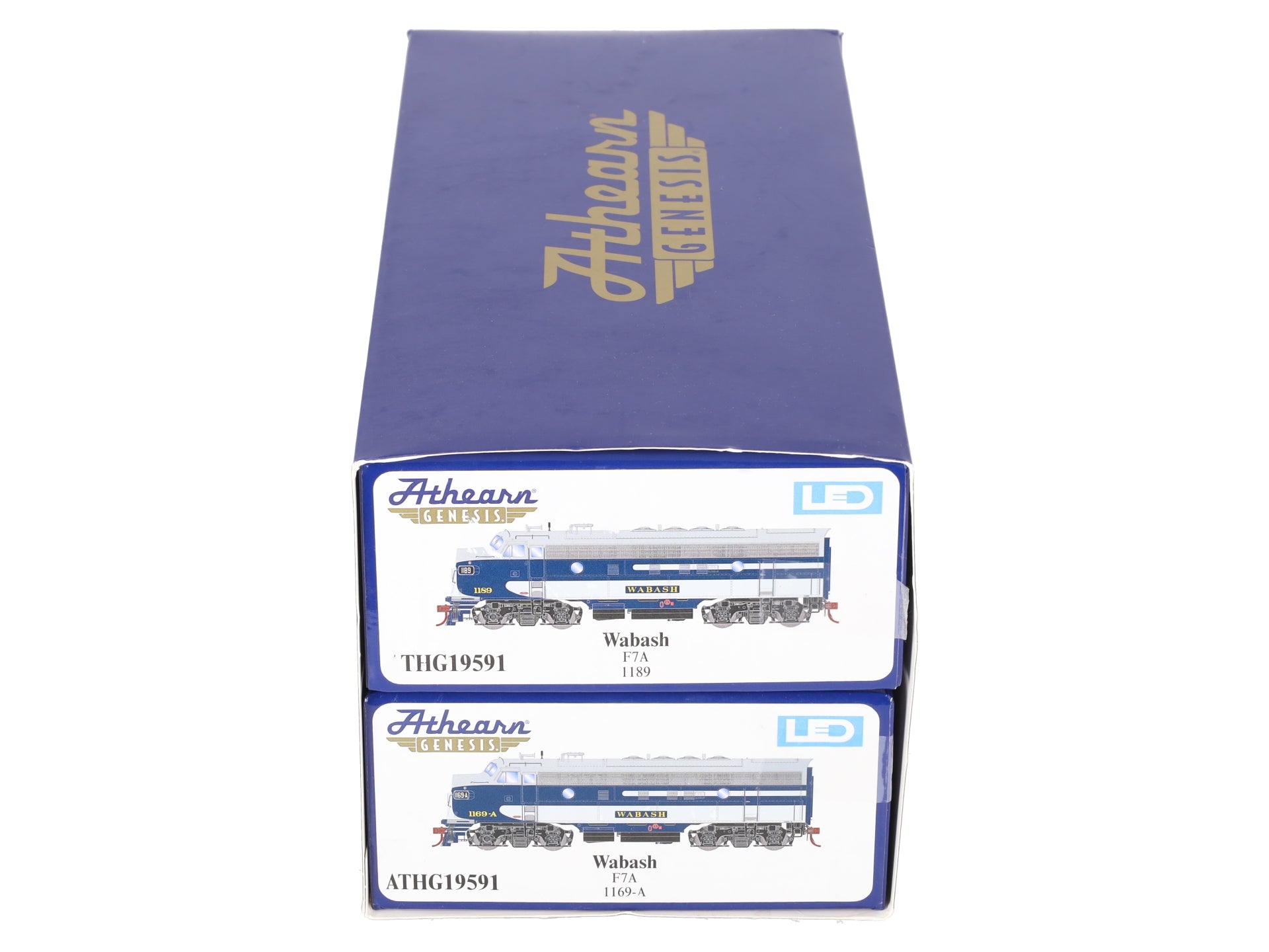 Athearn ATHG19591 HO Scale Wabash F7A/F7A Diesel Locomotive 1189 & 1189A Set EX/Box