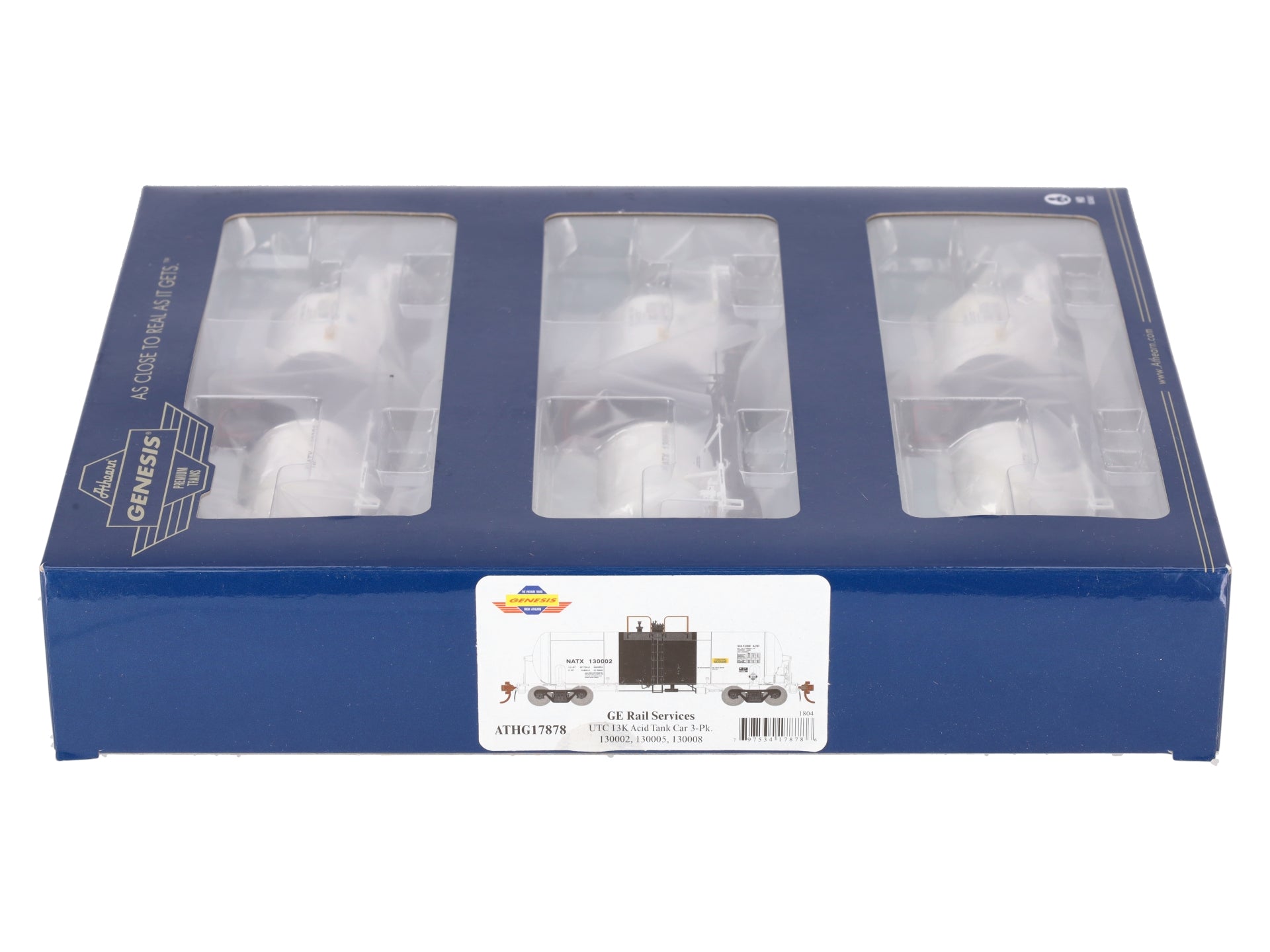 Athearn G17878 HO Scale NATX 13,600-Gallon Acid Tank Cars (Set of 3) EX/Box