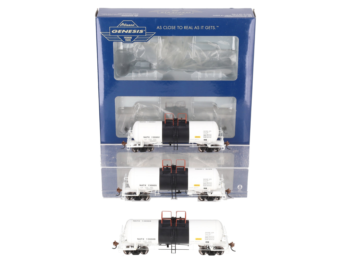 Athearn G17878 HO Scale NATX 13,600-Gallon Acid Tank Cars (Set of 3) EX/Box