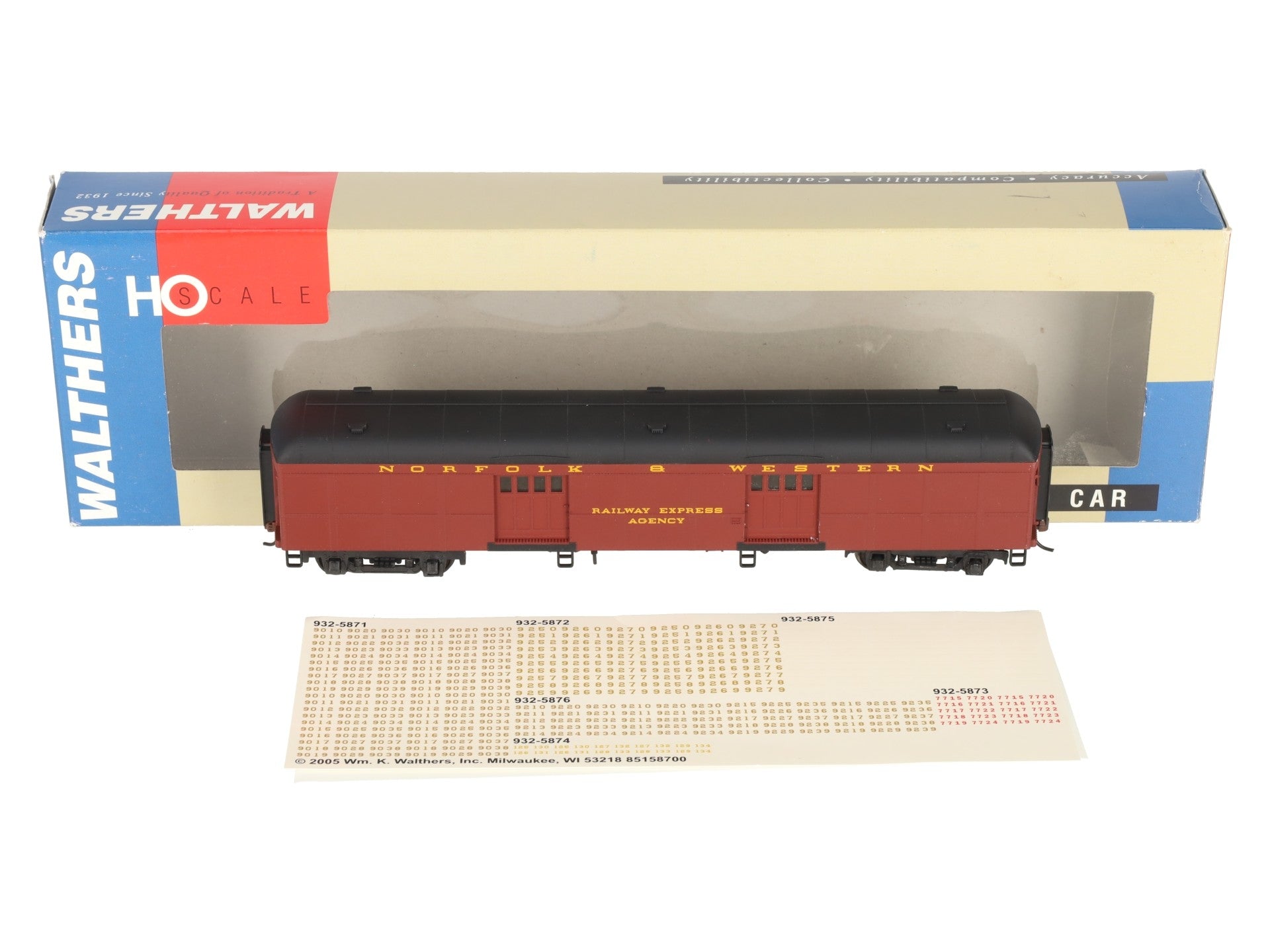 Walthers 932-5874 HO Scale Norfolk & Western Railway Express B60B Baggage Car EX/Box