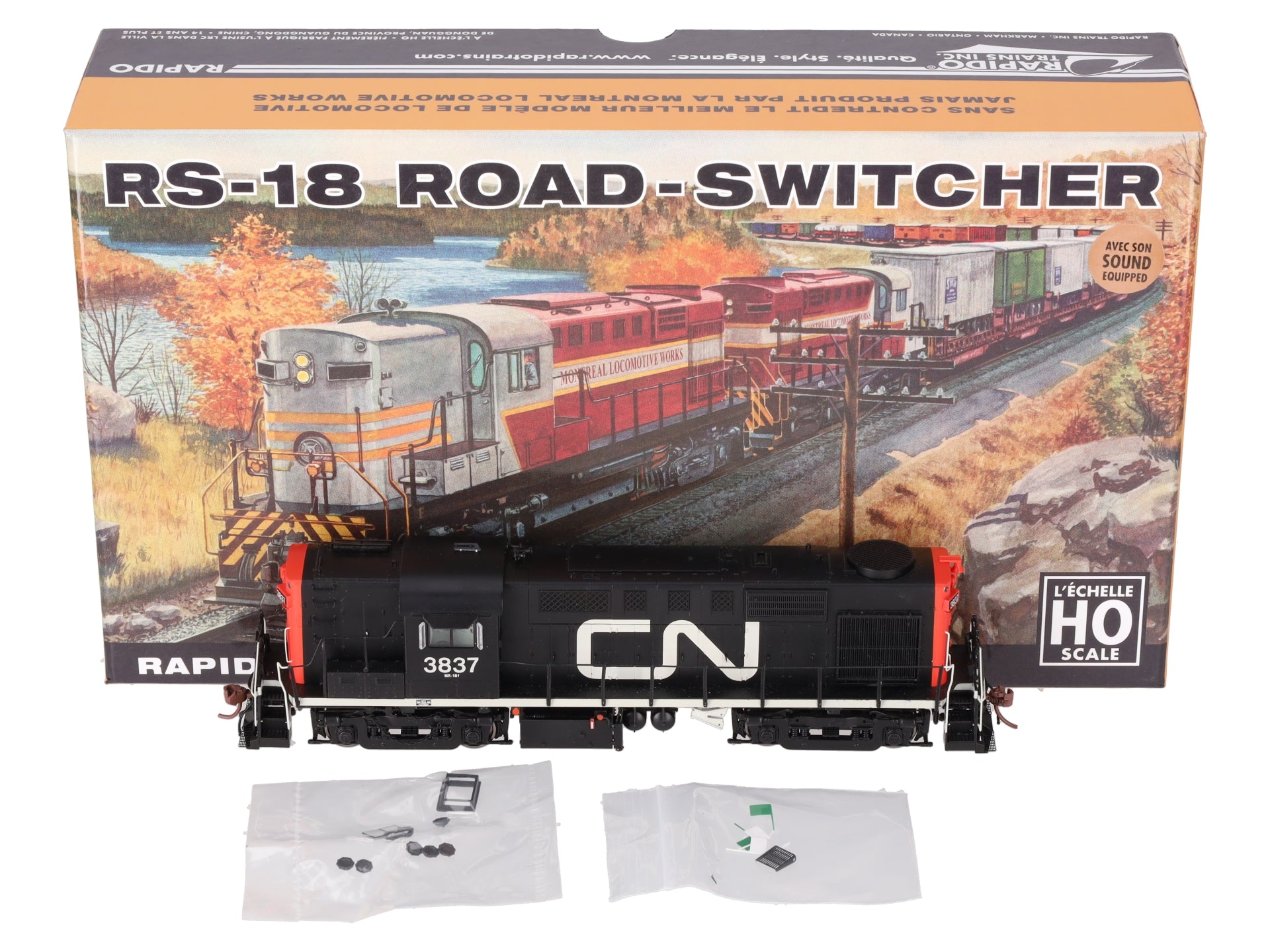 Rapido Trains 32512 HO Scale Canadian National MLW RS-18 Diesel w/ DCC #3837 LN/Box