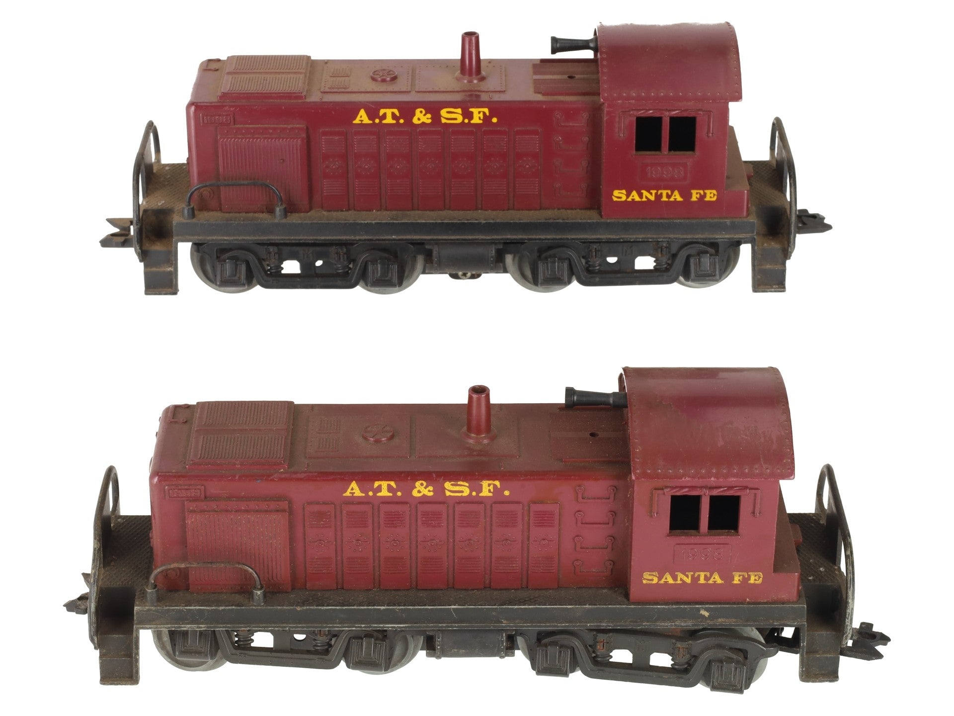 Marx 1998 Vintage O Gauge AT&SF Alco S-3 Diesel Switcher & Dummy Unit (Set of 2) VG