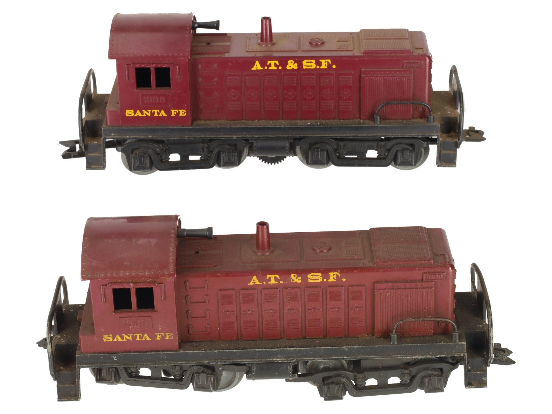 Marx 1998 Vintage O Gauge AT&SF Alco S-3 Diesel Switcher & Dummy Unit (Set of 2) VG