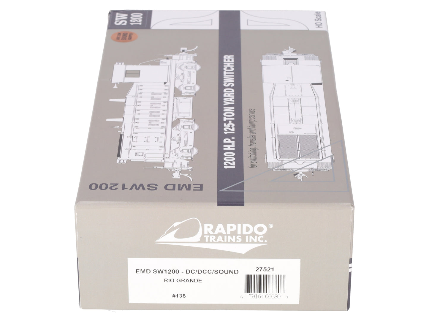 Rapido Trains 027521 HO DRGW EMD SW1200 Diesel Locomotive #138w/  DCC & Sound LN/Box