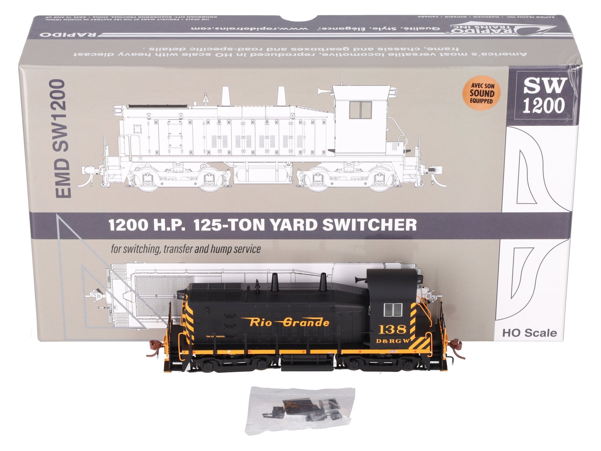Rapido Trains 027521 HO DRGW EMD SW1200 Diesel Locomotive #138w/  DCC & Sound LN/Box
