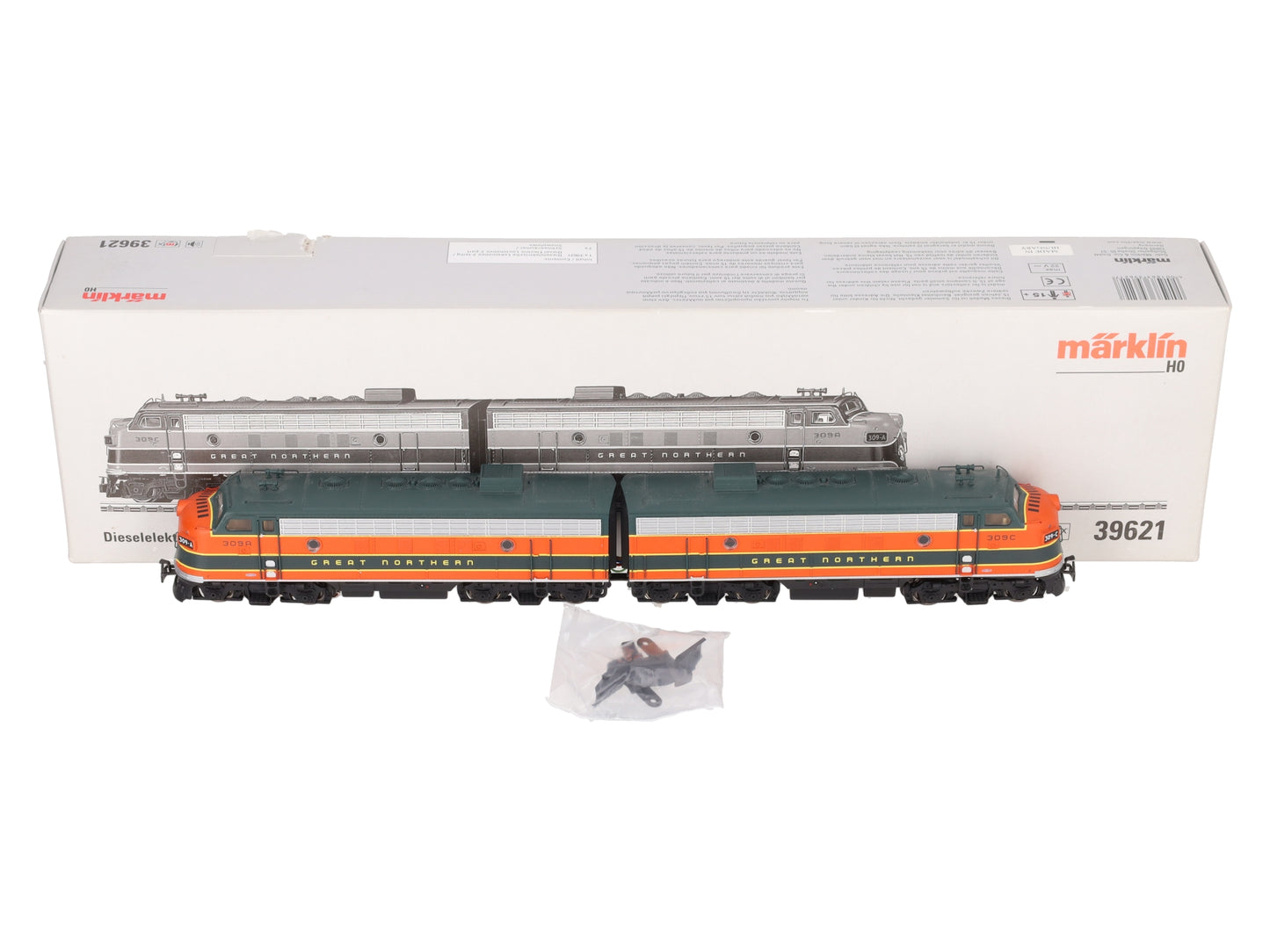 Marklin 39621 HO Great Northern F7 A/A Diesel Electric Loco MFX+ w/Sound EX/Box