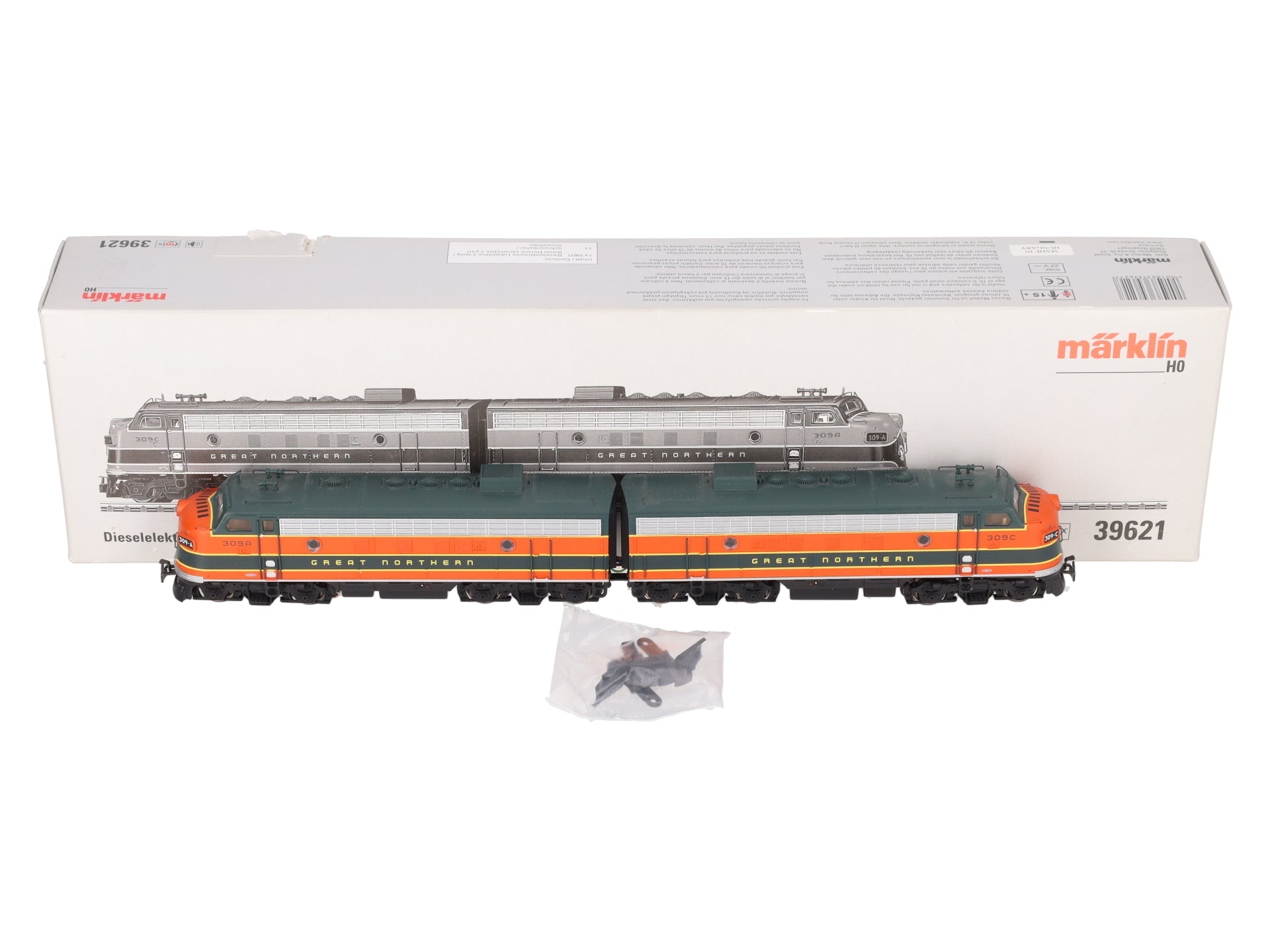 Marklin 39621 HO Great Northern F7 A/A Diesel Electric Loco MFX+ w/Sound EX/Box