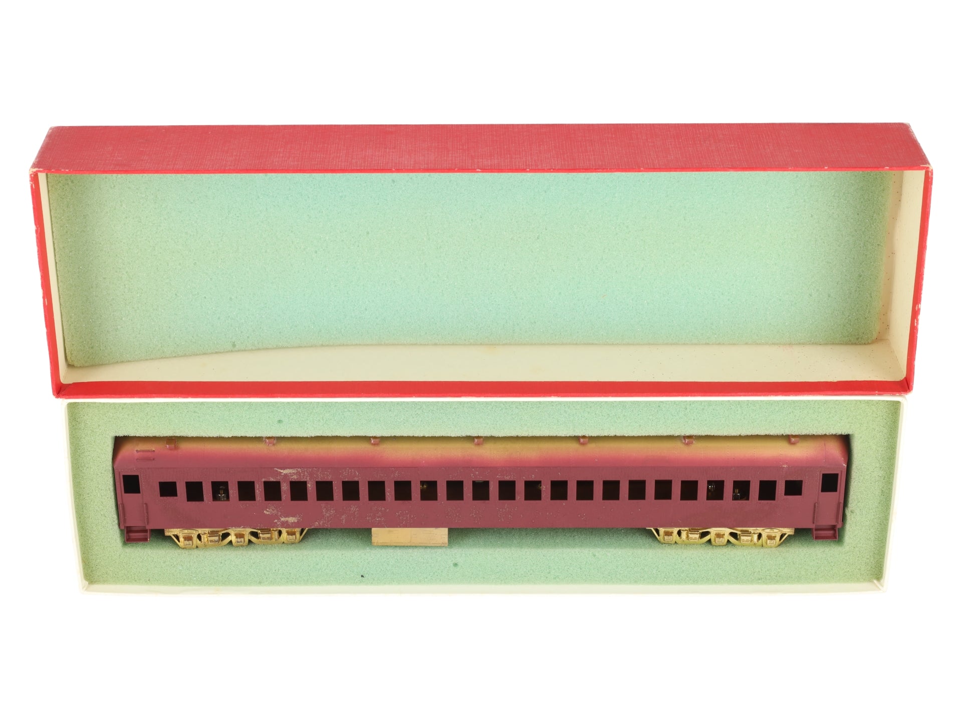 S. Soho & Co. HO Scale BRASS SP 79' San Francisco Commuter Coach Car- Painted/Box