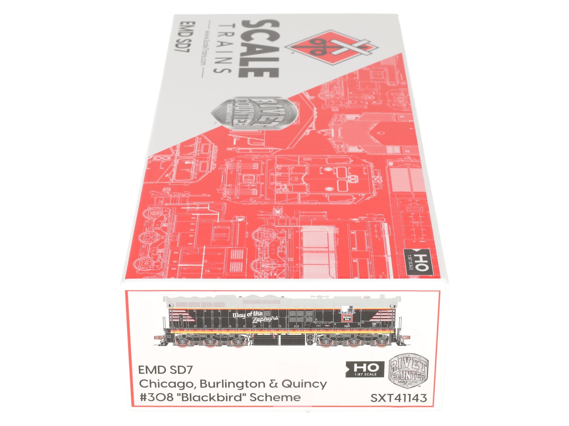 Scale Trains SXT41143 HO Chicago Burlington & Quincy EMD SD7 Diesel #308 EX/Box
