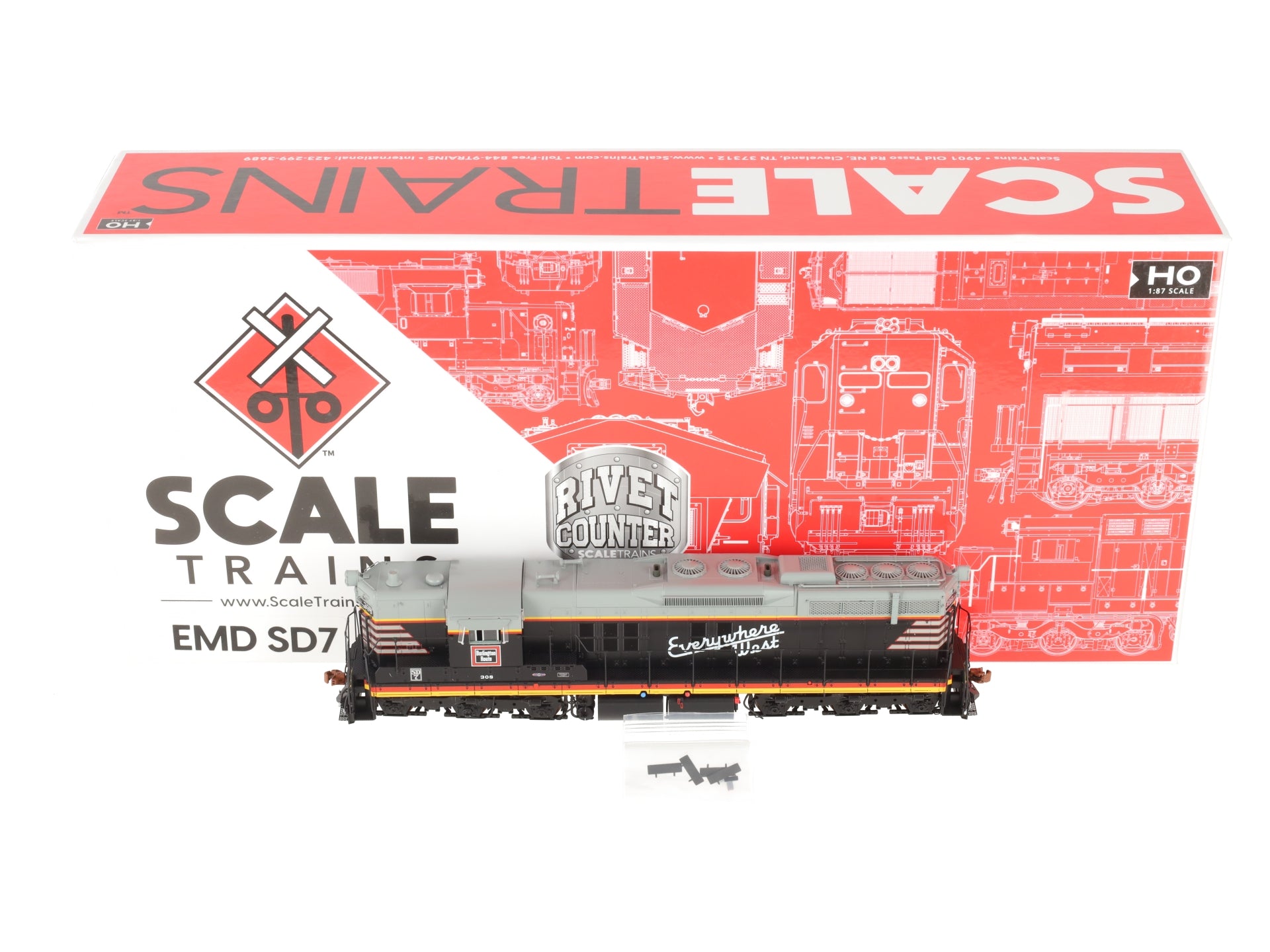 Scale Trains SXT41143 HO Chicago Burlington & Quincy EMD SD7 Diesel #308 EX/Box