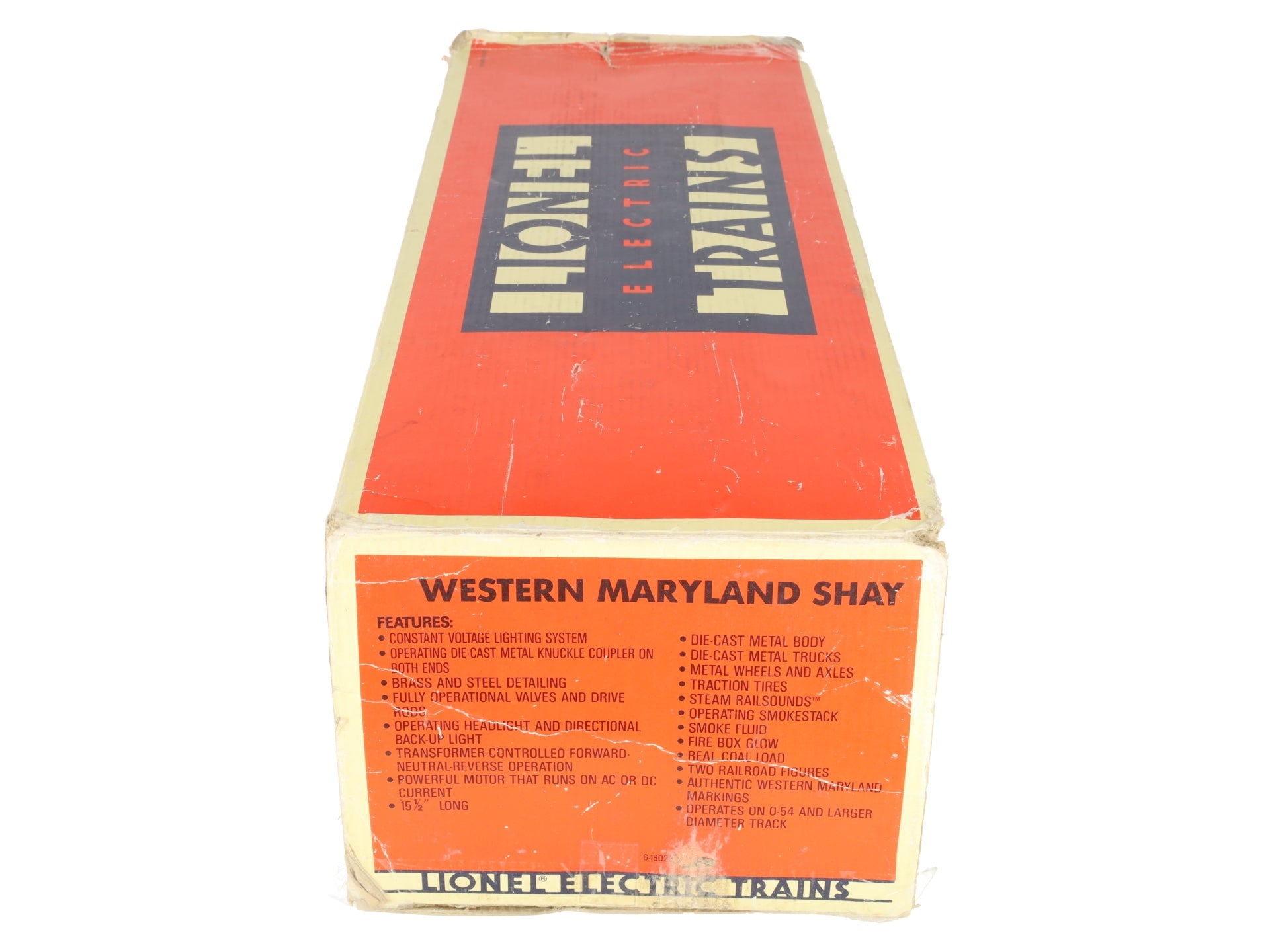 Lionel 6-18023 O Gauge Western Maryland Shay Steam Locomotive #6 VG/Box