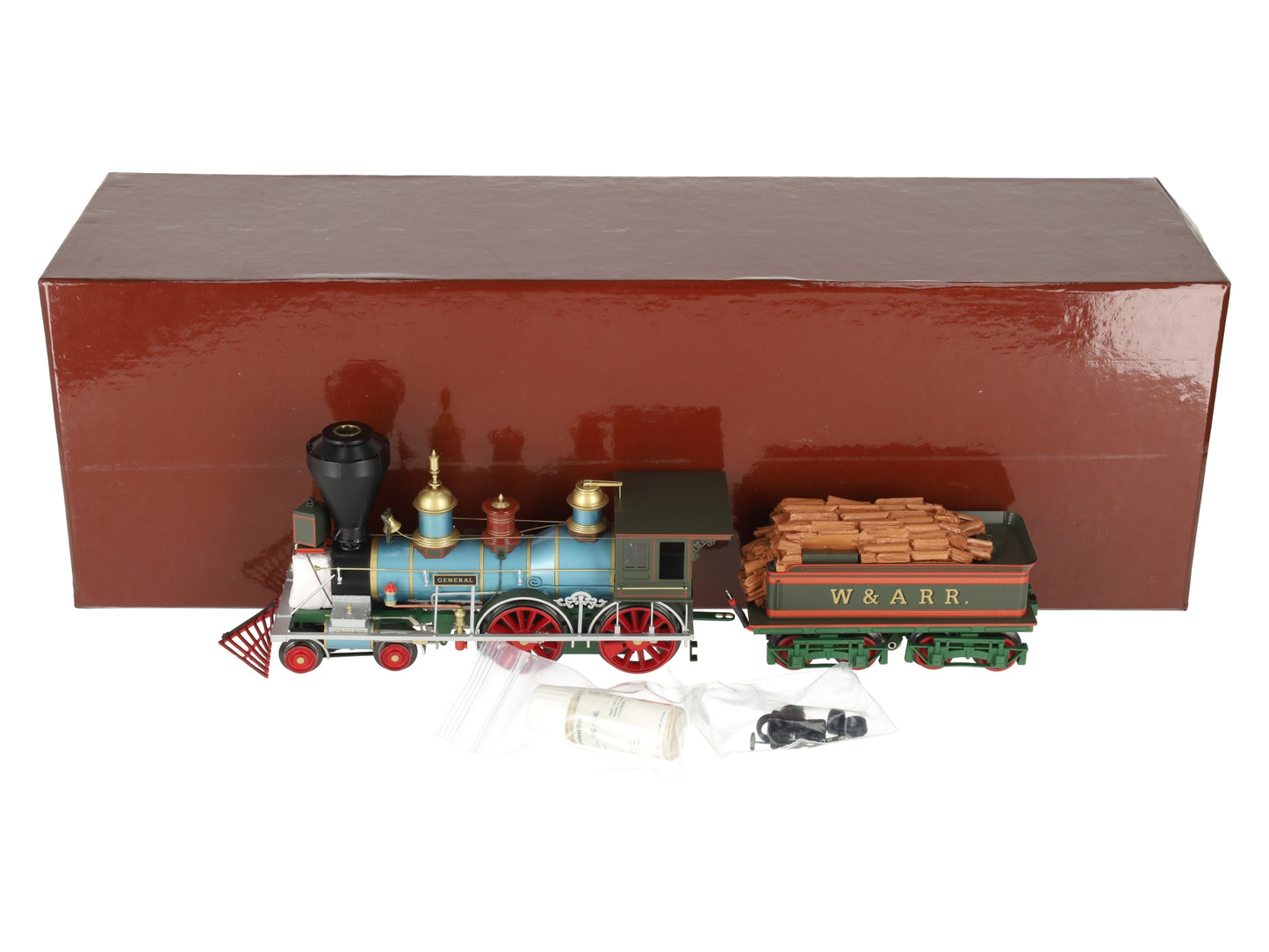 SMR Trains O BRASS W.A.R.R. "The General" 1862 4-4-0 Steam Loco (3-Rail) EX/Box