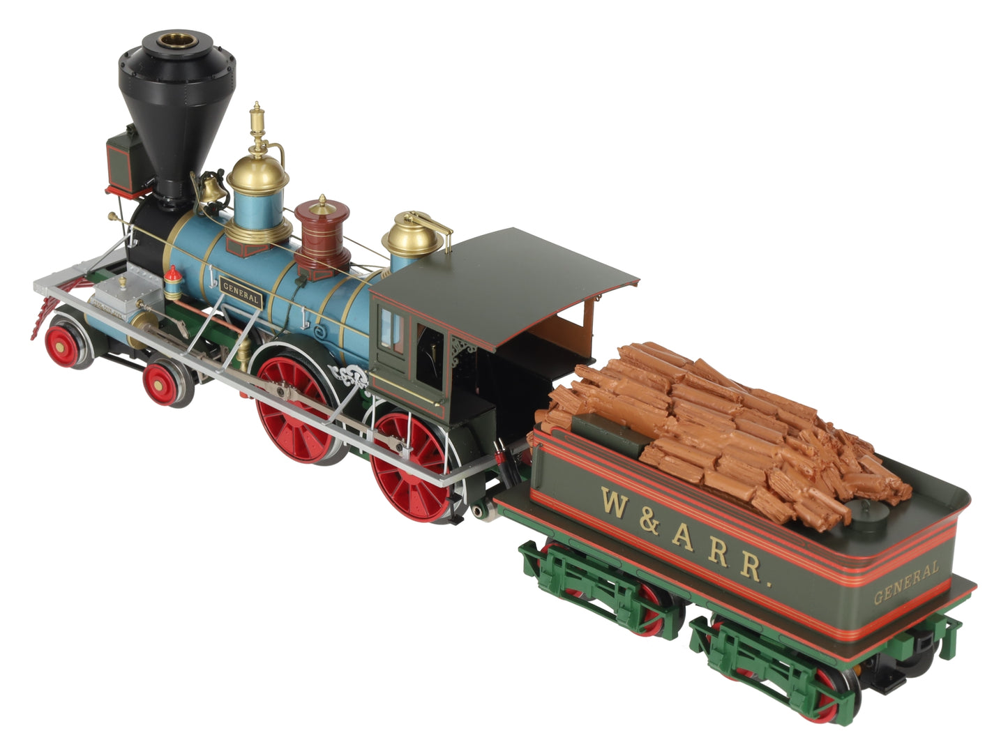 SMR Trains O BRASS W.A.R.R. "The General" 1862 4-4-0 Steam Loco (3-Rail) EX/Box
