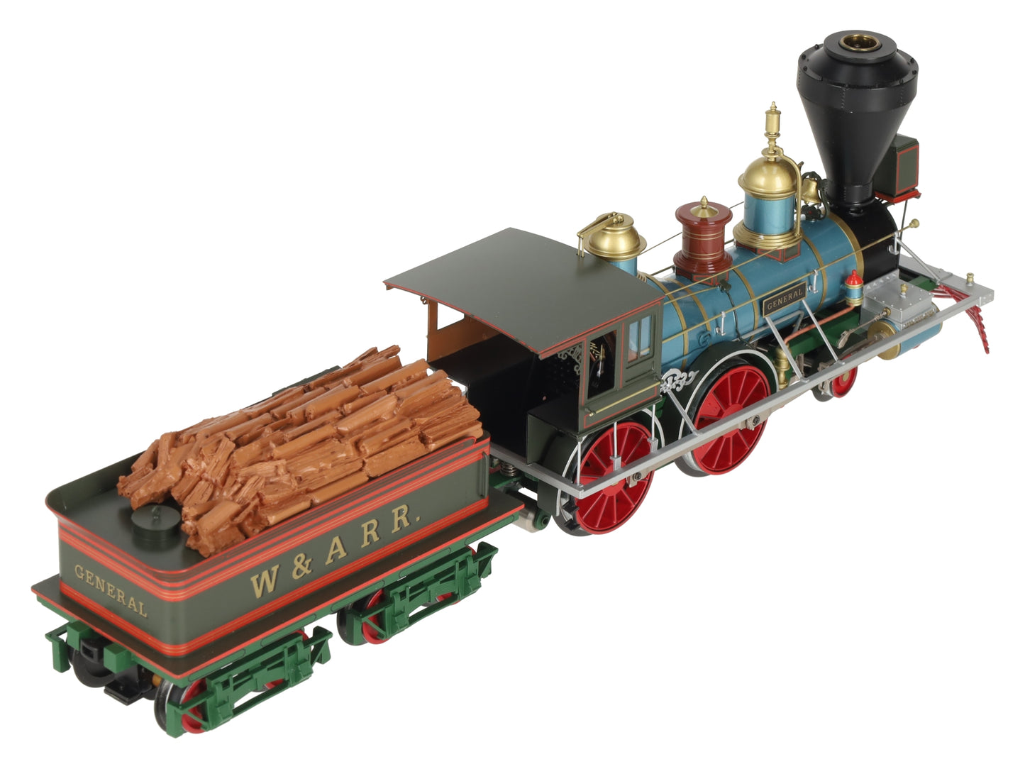 SMR Trains O BRASS W.A.R.R. "The General" 1862 4-4-0 Steam Loco (3-Rail) EX/Box