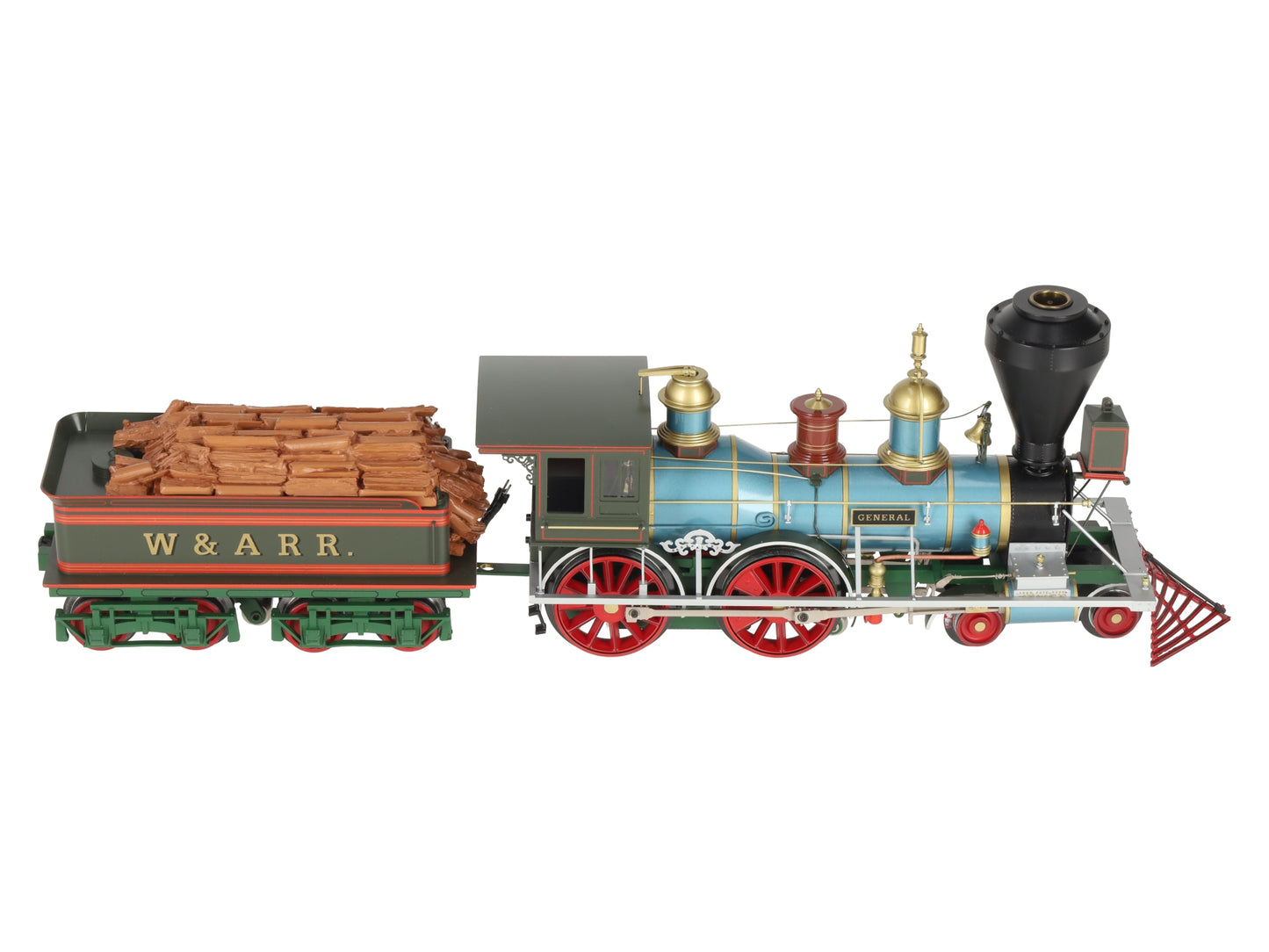 SMR Trains O BRASS W.A.R.R. "The General" 1862 4-4-0 Steam Loco (3-Rail) EX/Box