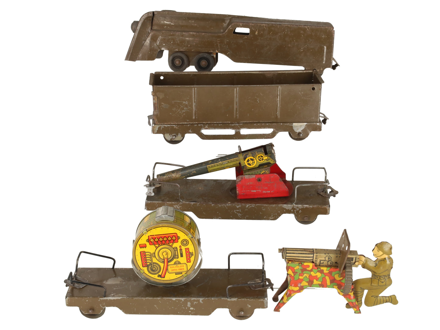 Marx Vintage Stamped Steel Army Floor Train Set [5]