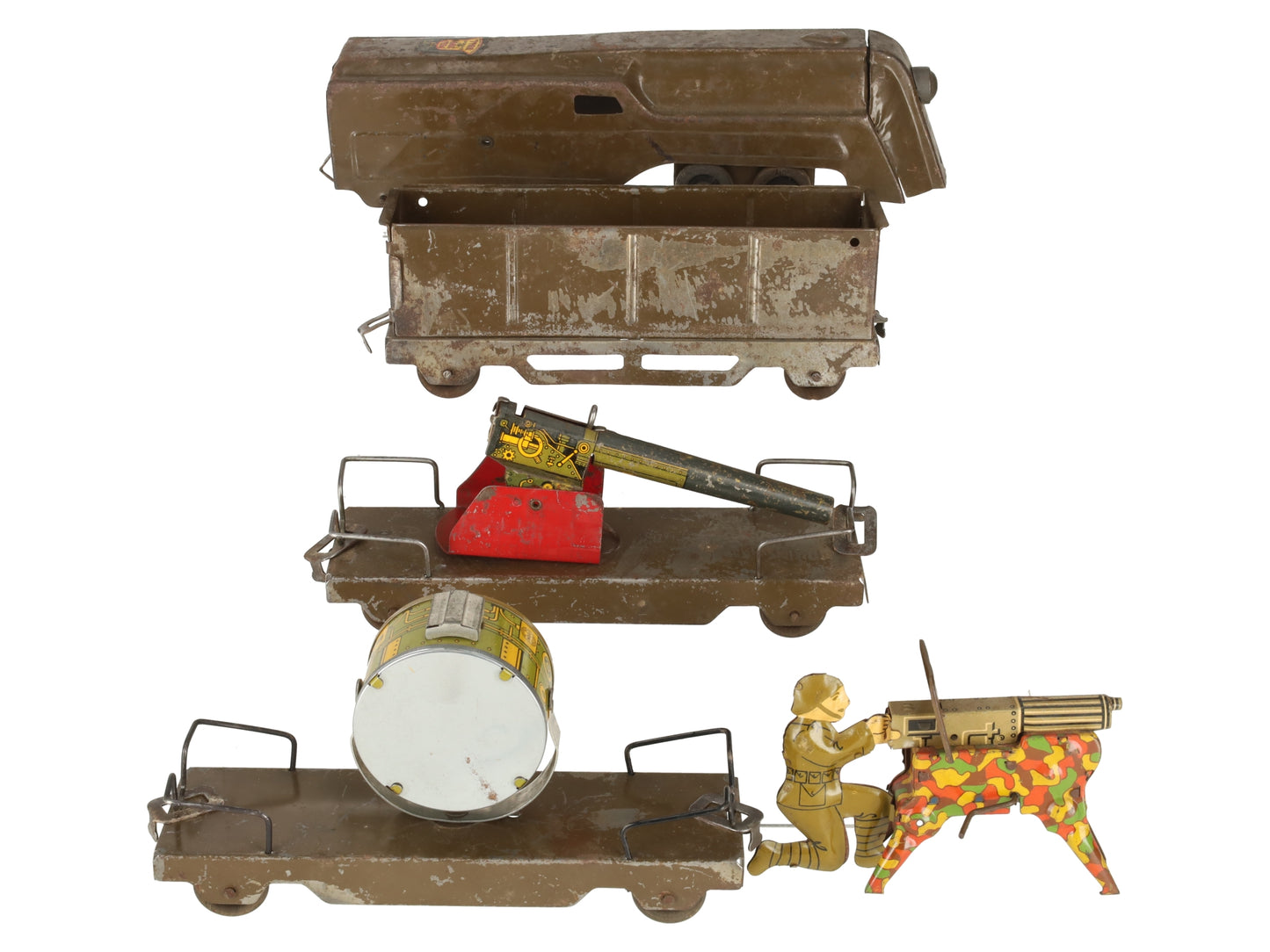 Marx Vintage Stamped Steel Army Floor Train Set [5]