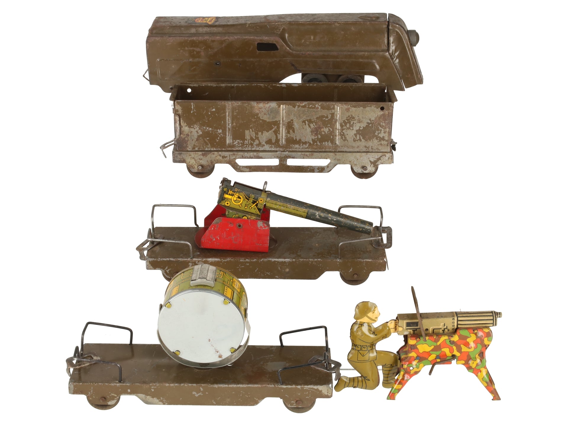 Marx Vintage Stamped Steel Army Floor Train Set [5]