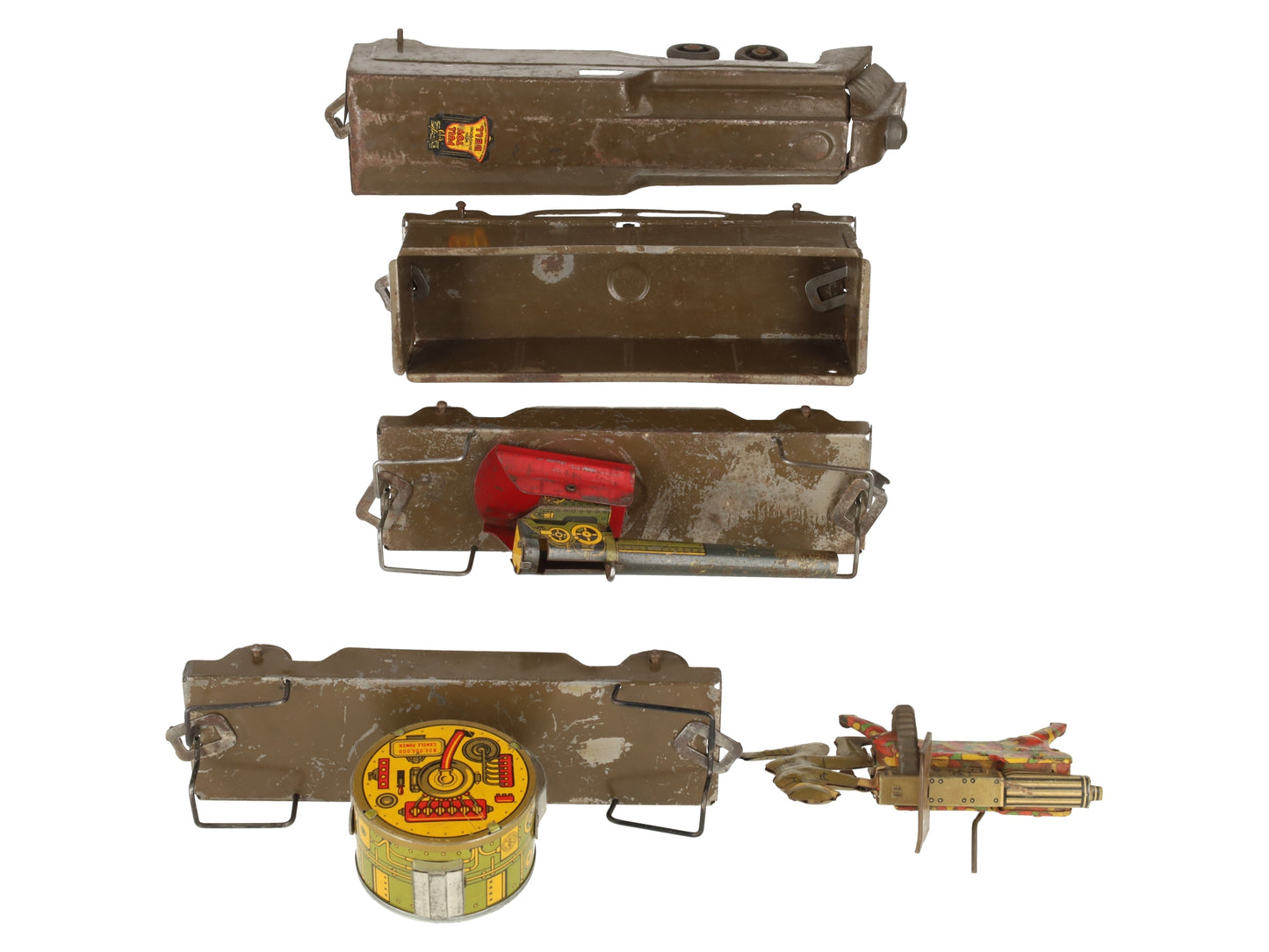 Marx Vintage Stamped Steel Army Floor Train Set [5]