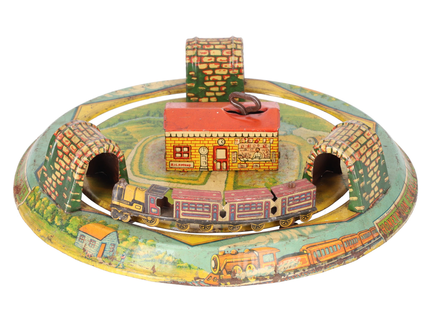 Marx Vintage Tin Litho "Honeymoon Express" Wind-up Toy EX