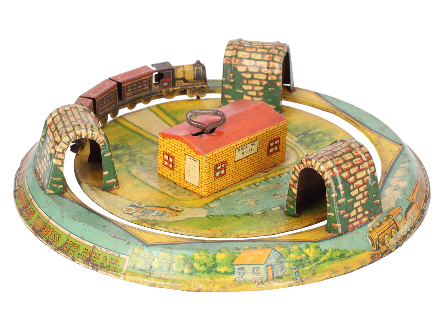Marx Vintage Tin Litho "Honeymoon Express" Wind-up Toy EX