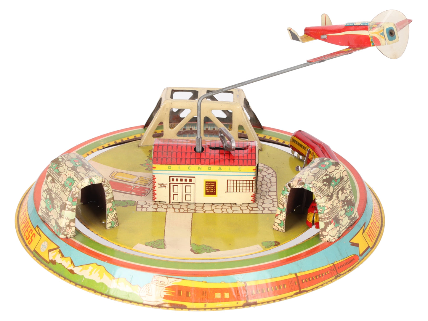 Marx Vintage Tin Litho "Honeymoon Express" Wind-up Toy VG