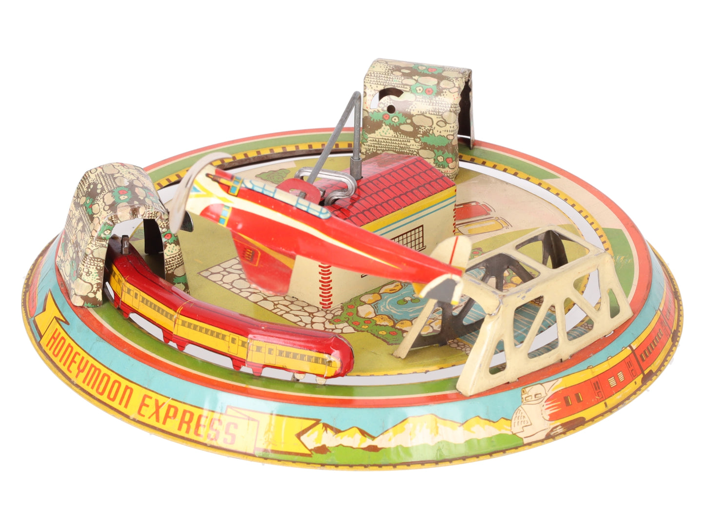 Marx Vintage Tin Litho "Honeymoon Express" Wind-up Toy VG