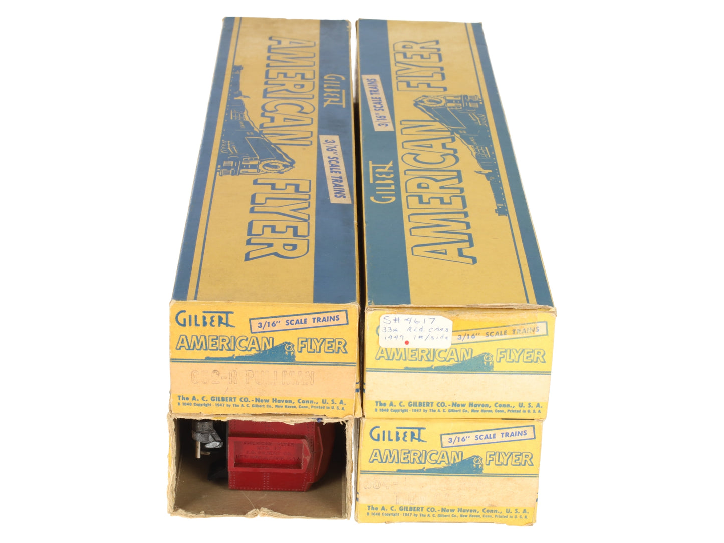American Flyer 4612 Vintage S NYC Passenger Cars 652, 653 & 654 [4] VG/Box