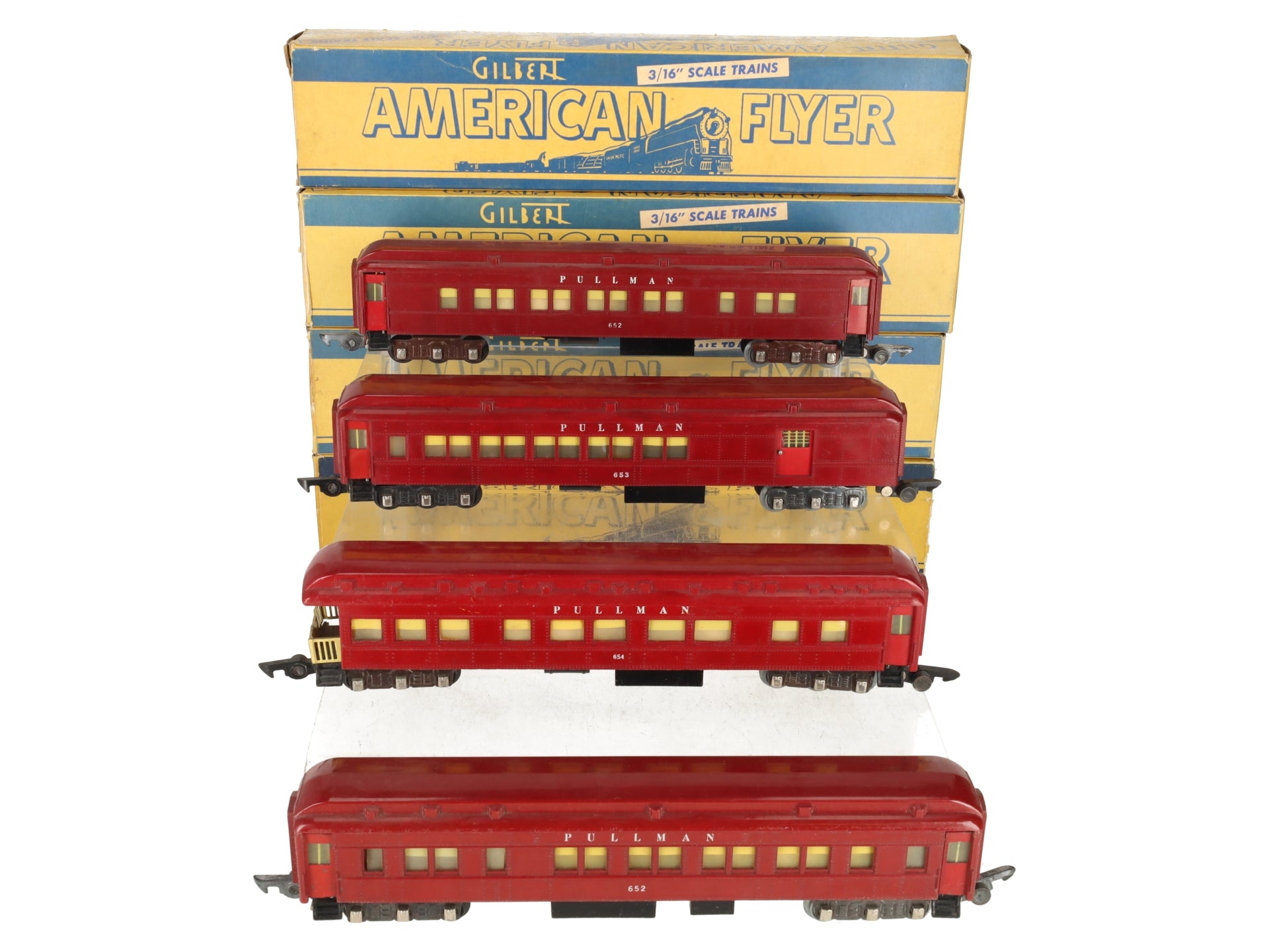 American Flyer 4612 Vintage S NYC Passenger Cars 652, 653 & 654 [4] VG/Box