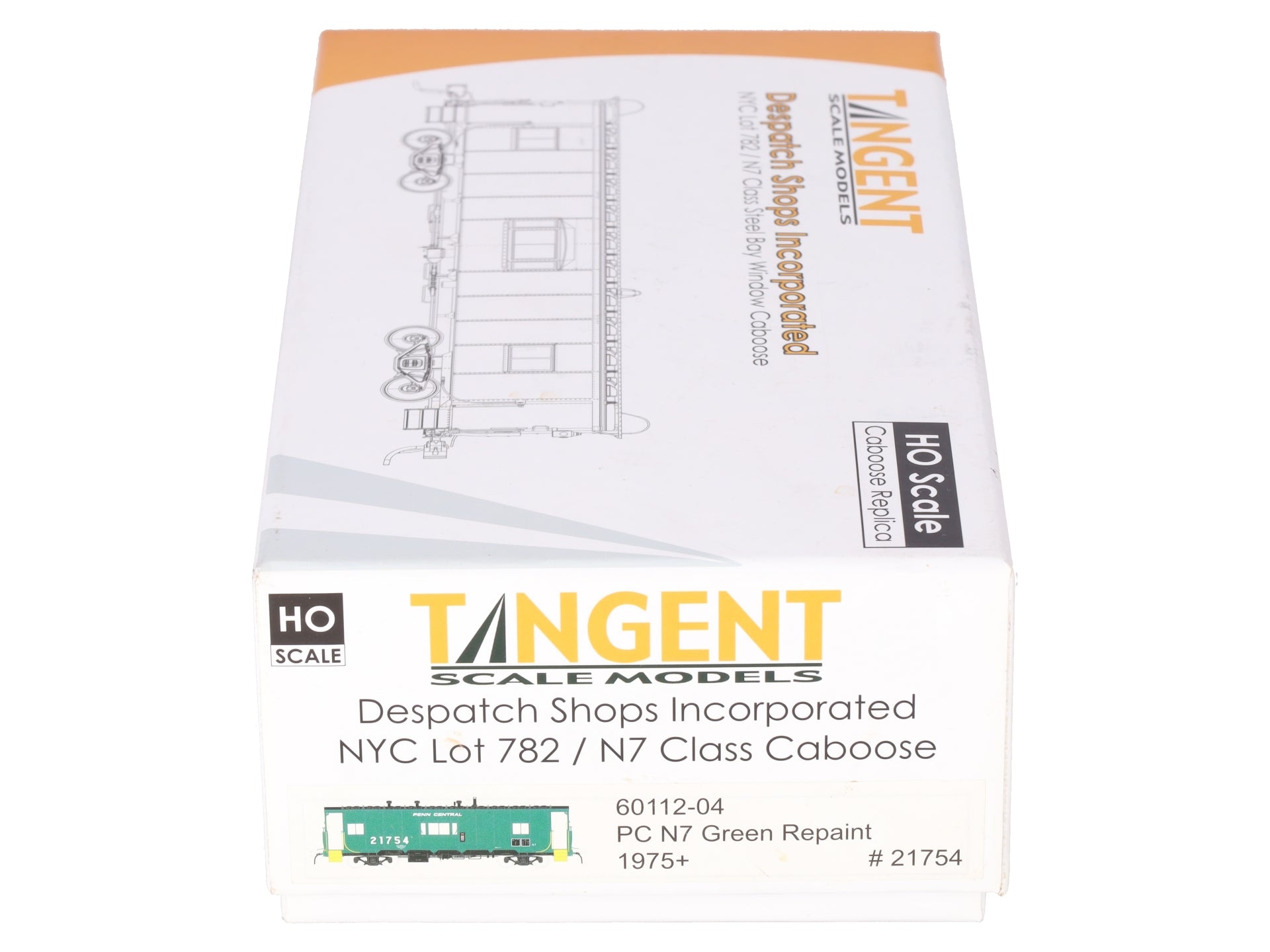 Tangent 60112-04 HO Penn Central N7 Bay Window Caboose #21754 EX/Box