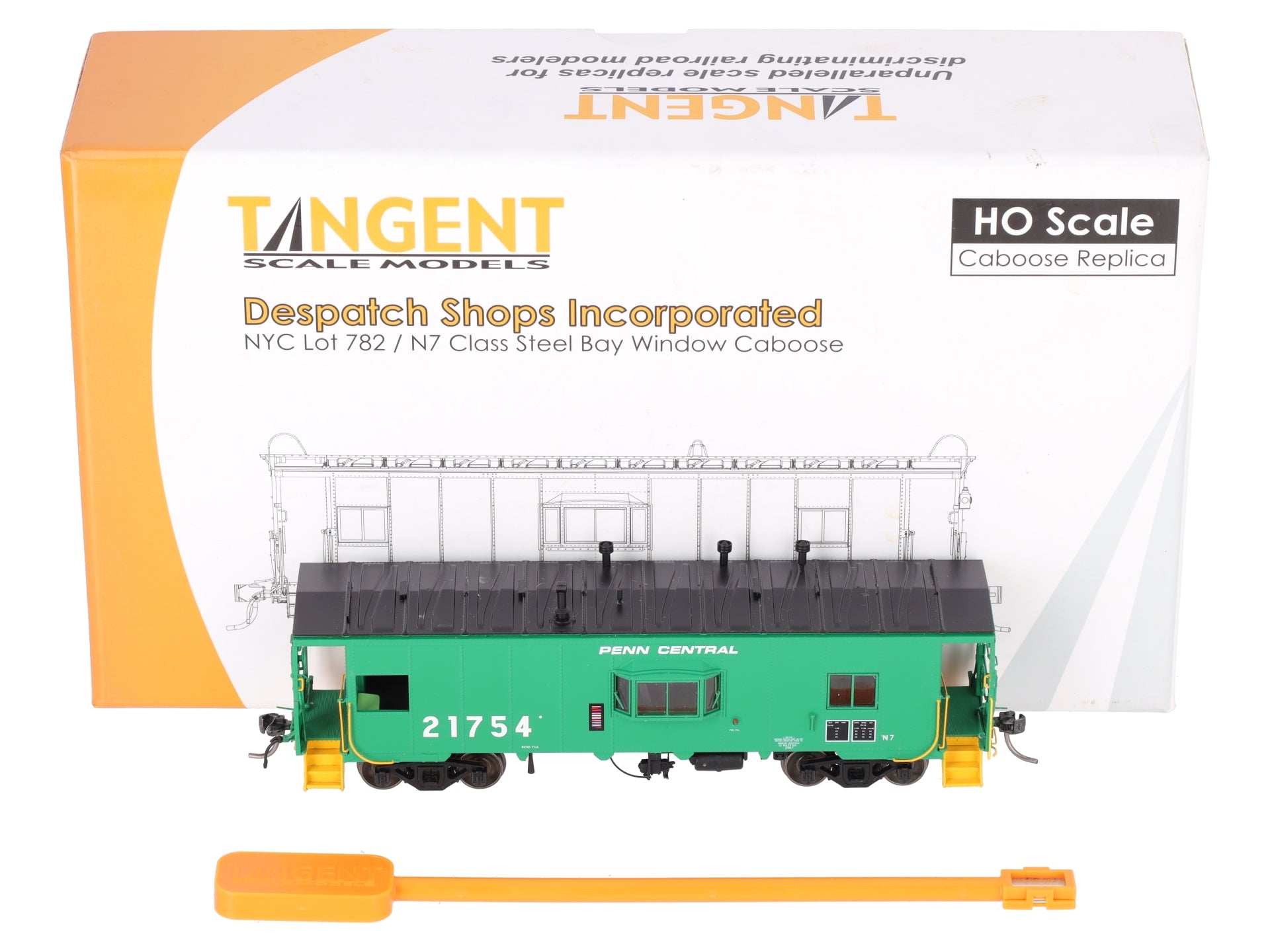 Tangent 60112-04 HO Penn Central N7 Bay Window Caboose #21754 EX/Box