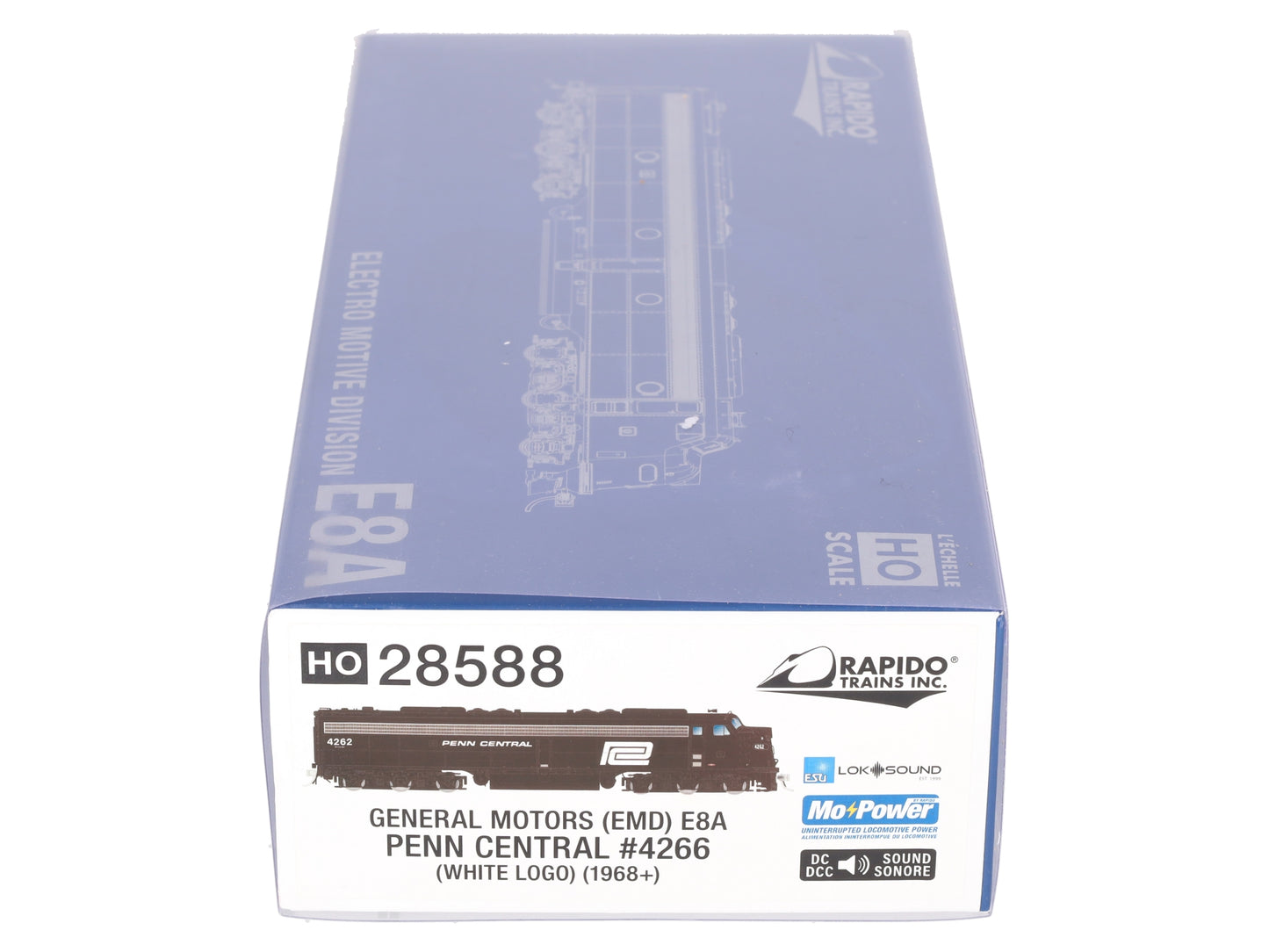 Rapido Trains 28588 HO E8A Penn Central #4266 DC/DCC/Sound LN/Box