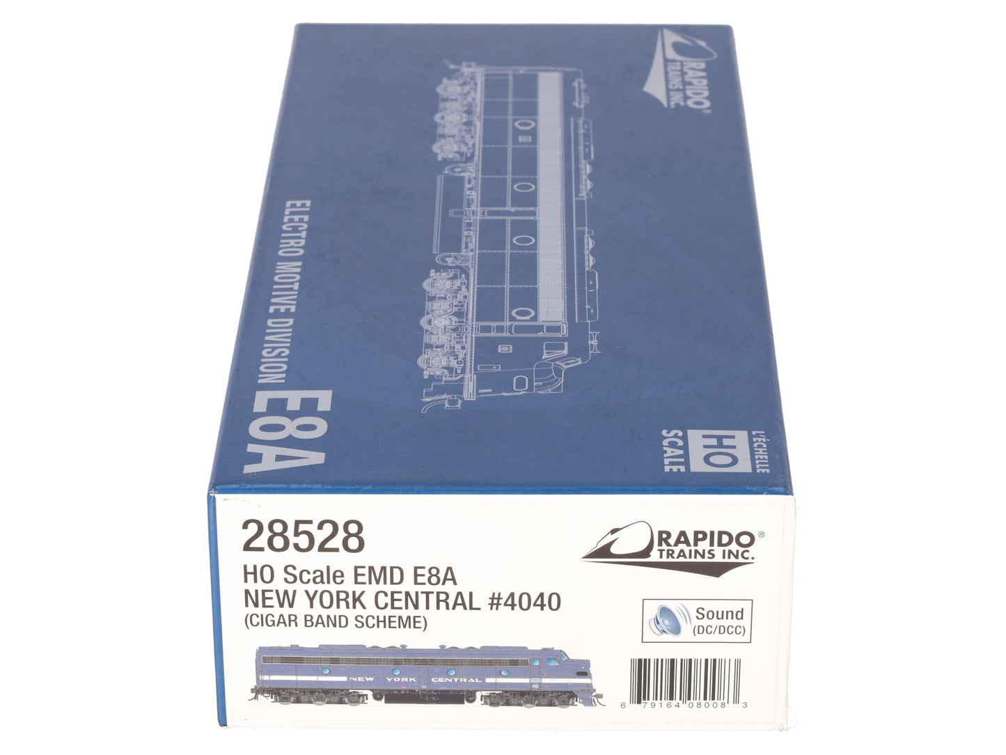 Rapido Trains 028528 HO NYC Cigar Band EMD E8A Diesel Locomotive DCC/Sound #4040 LN/Box